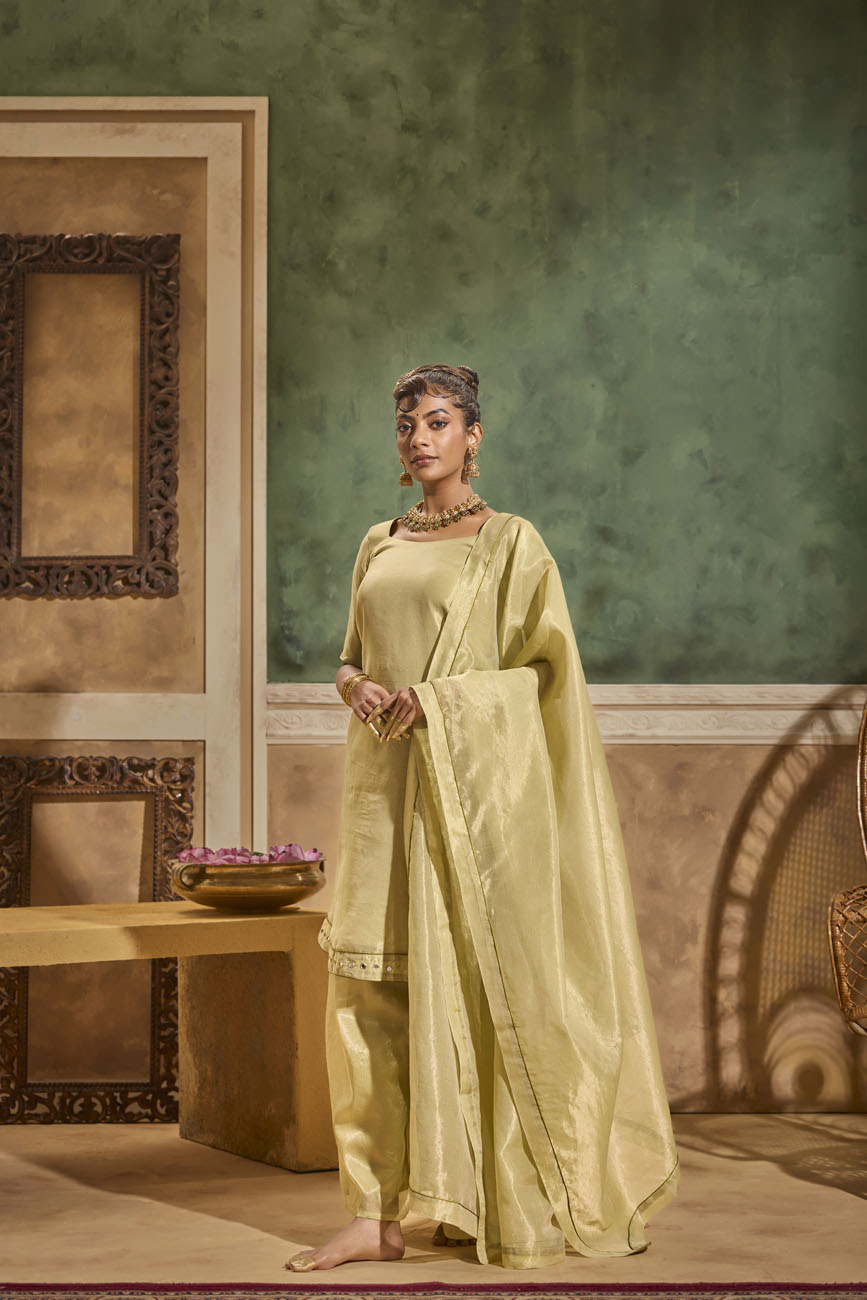 Ruya Olive Charm Palazzo Set