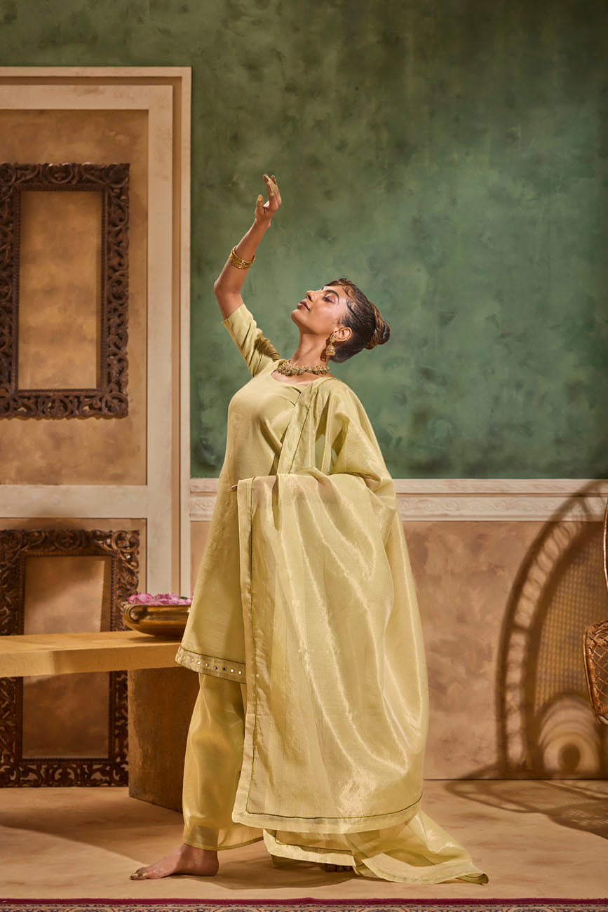 Ruya Olive Charm Palazzo Set