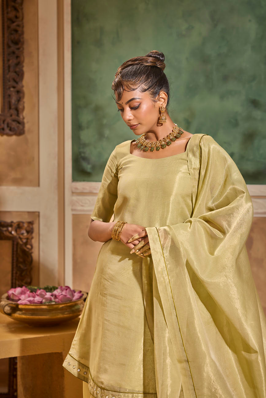 Ruya Olive Charm Palazzo Set