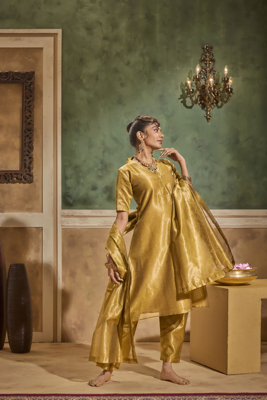 Raya Luxe Mustard  Suit Set