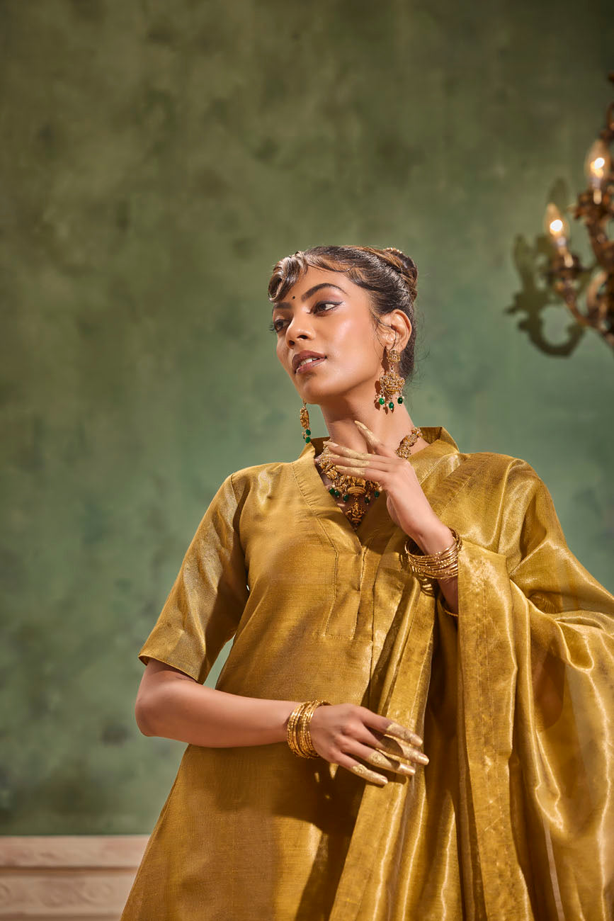 Raya Luxe Mustard  Suit Set