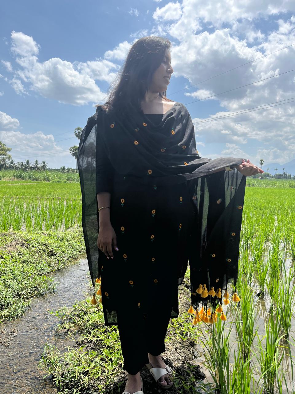 Kiara Embroidered Cotton 3piece Set