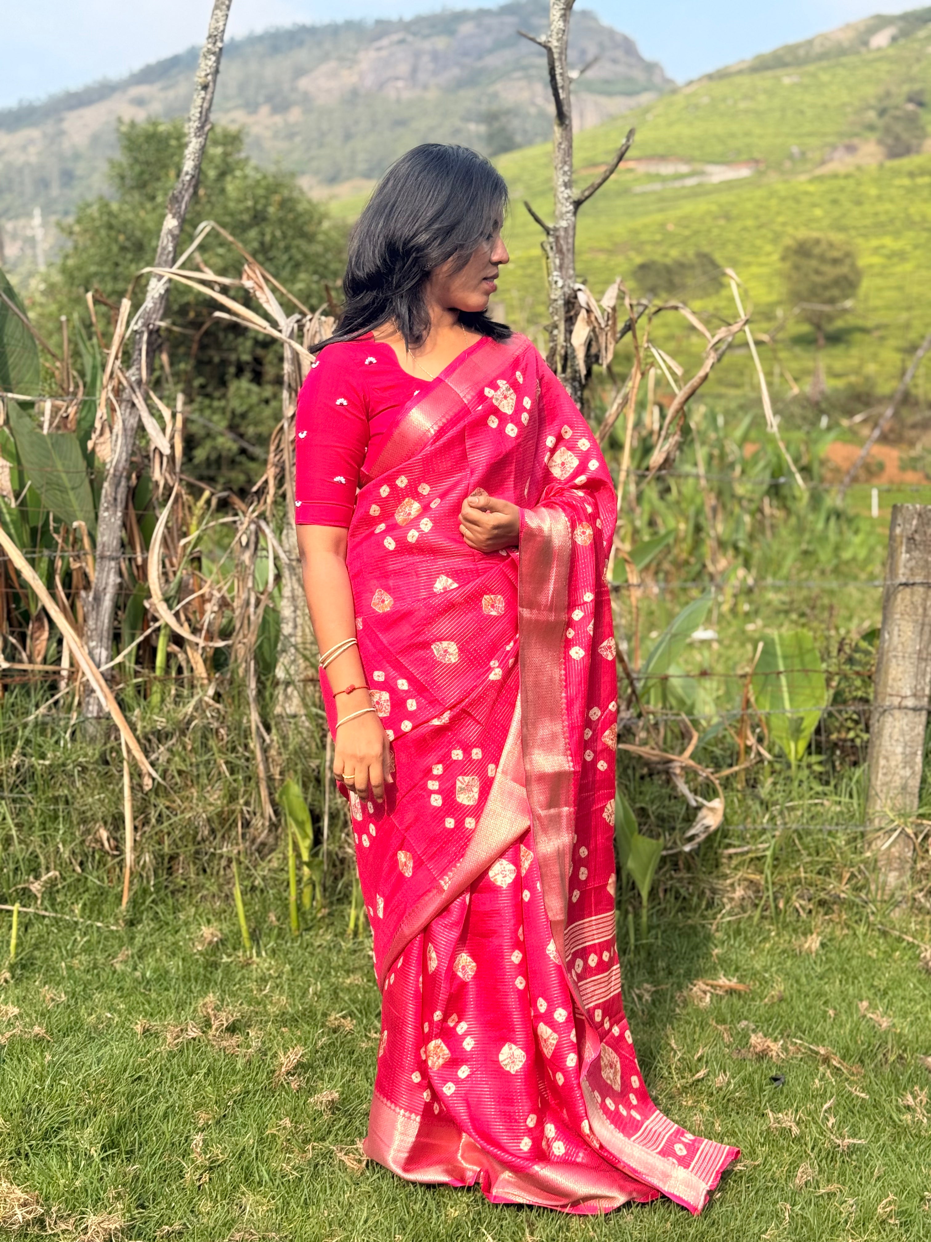 Rosy Pink Elegance Saree
