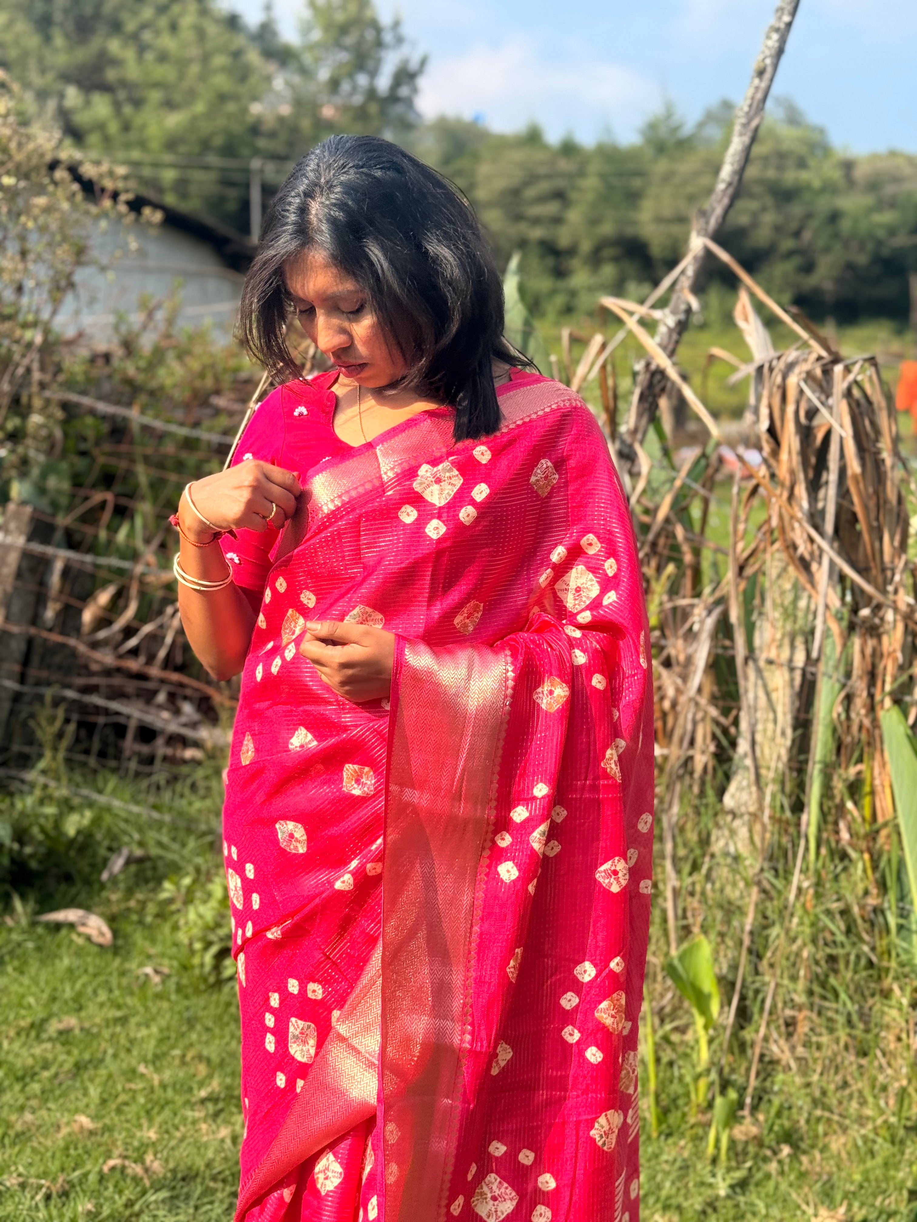 Rosy Pink Elegance Saree