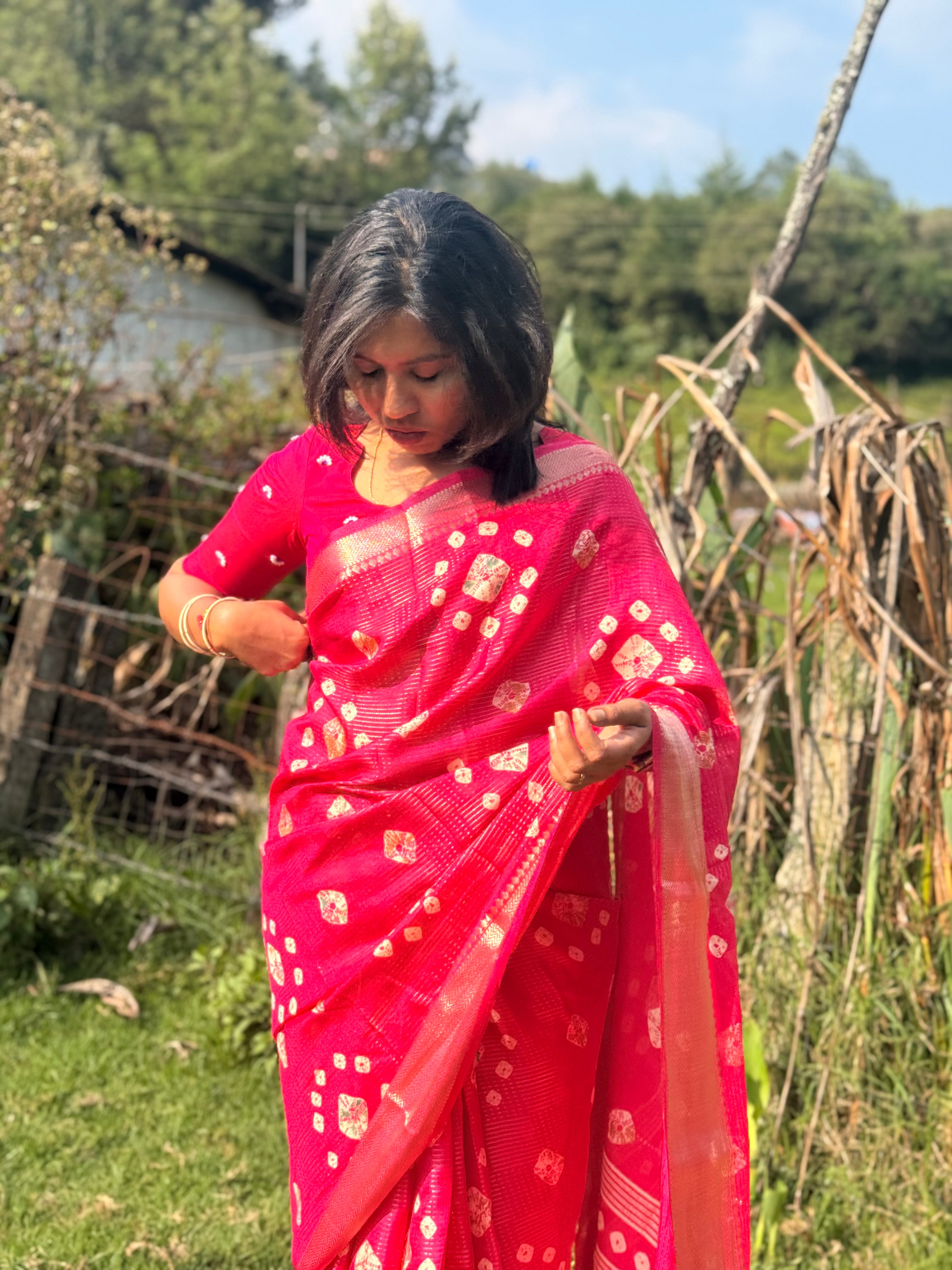 Rosy Pink Elegance Saree