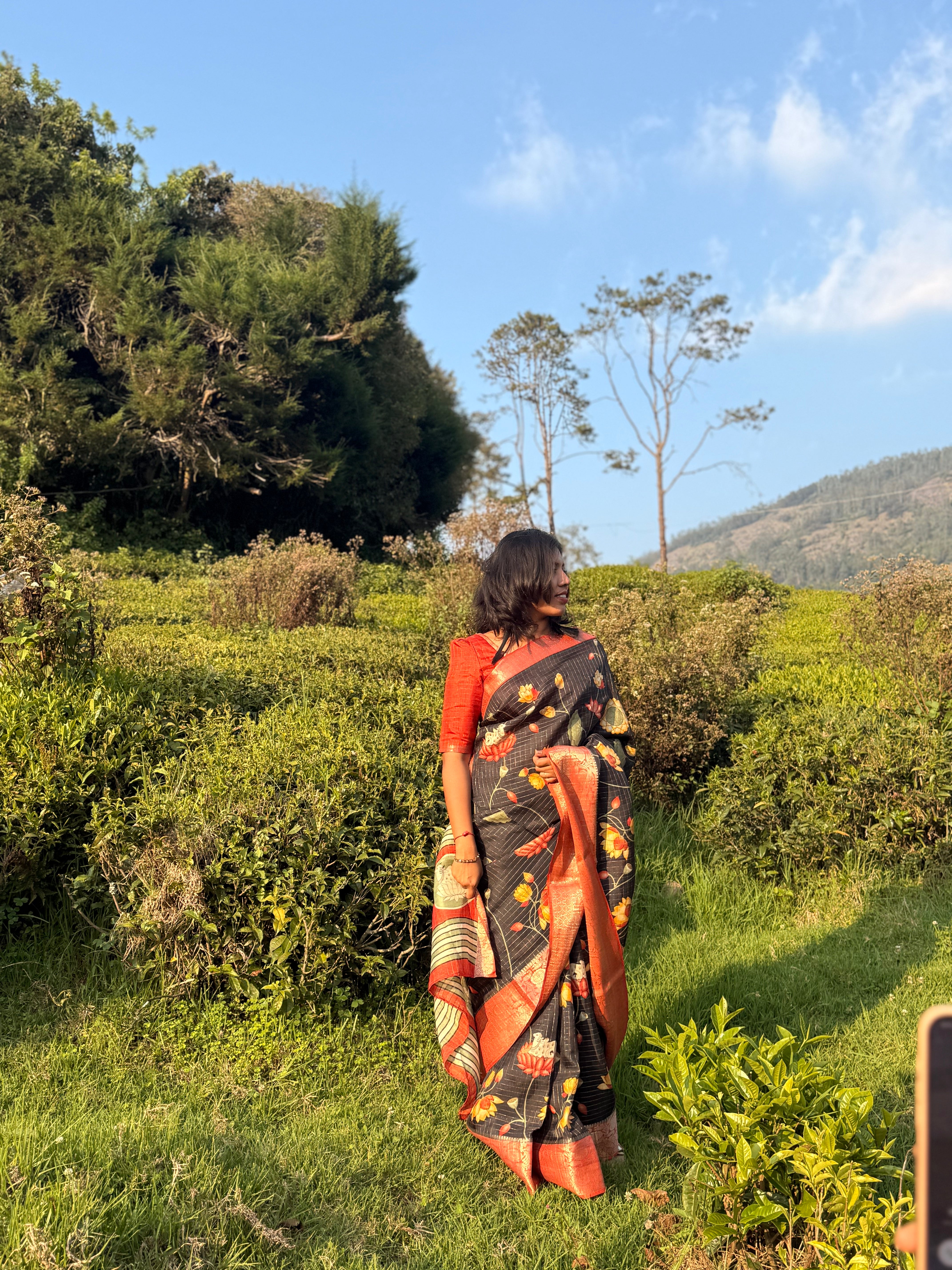 Black Beauty with Burnt Orange Border Saree