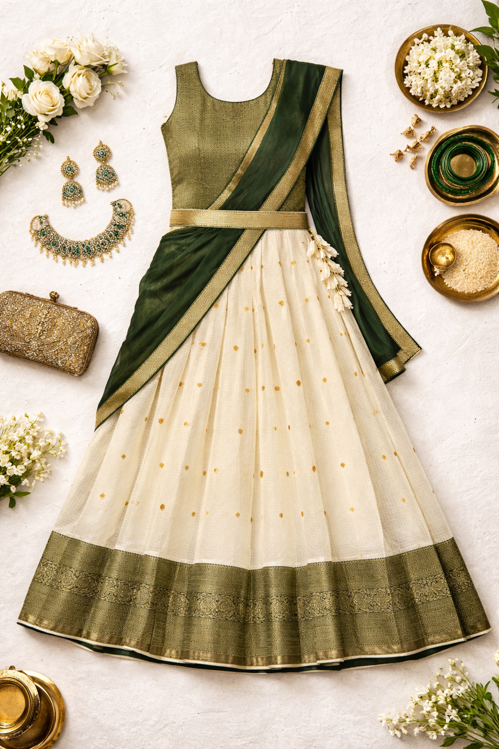 Semi Stitched Silk Lehenga with Dupatta