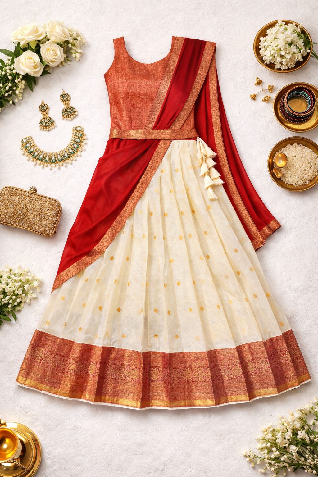 Semi Stitched Silk Lehenga with Dupatta
