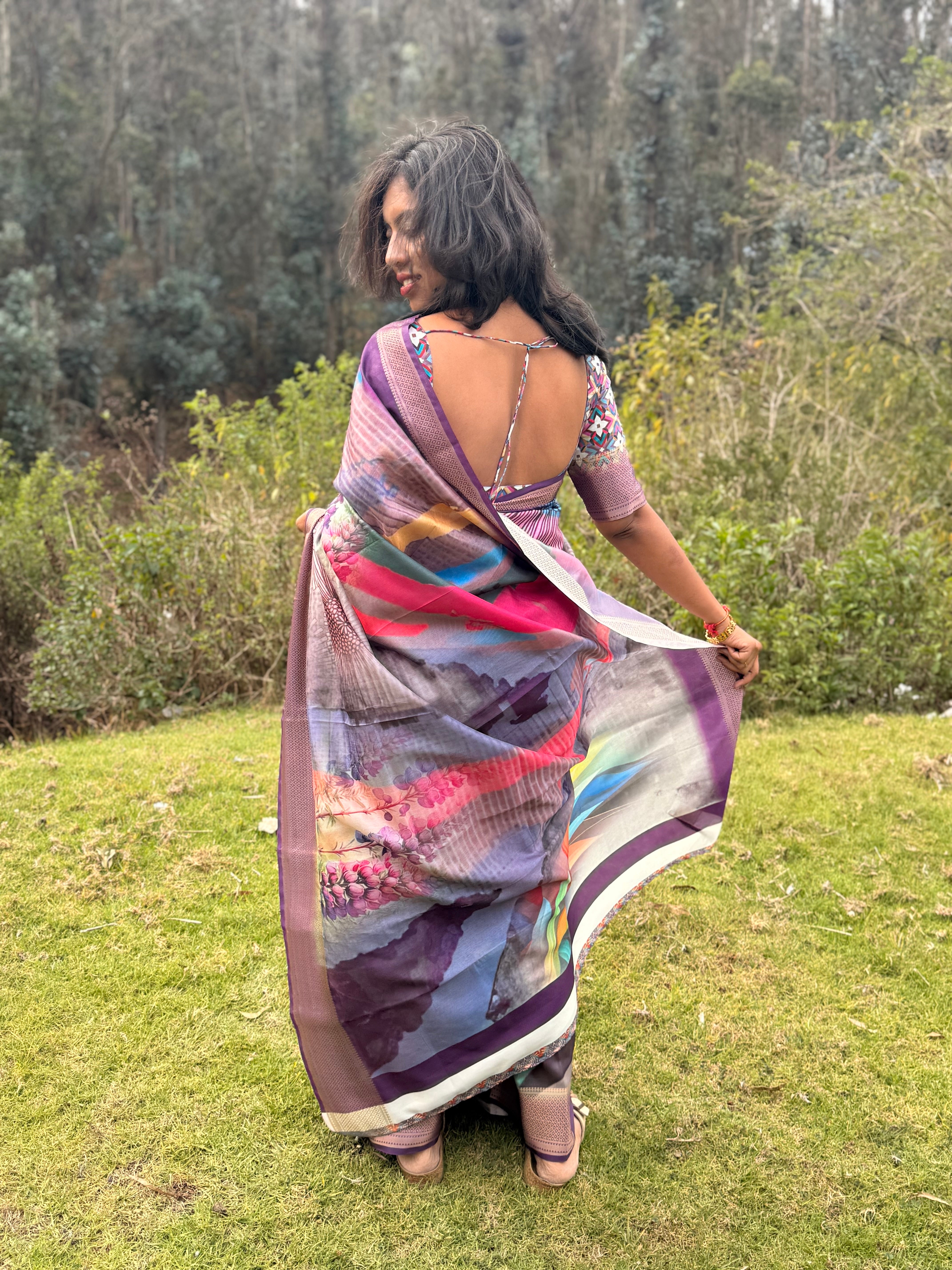 Multicolor Soft Silk Saree