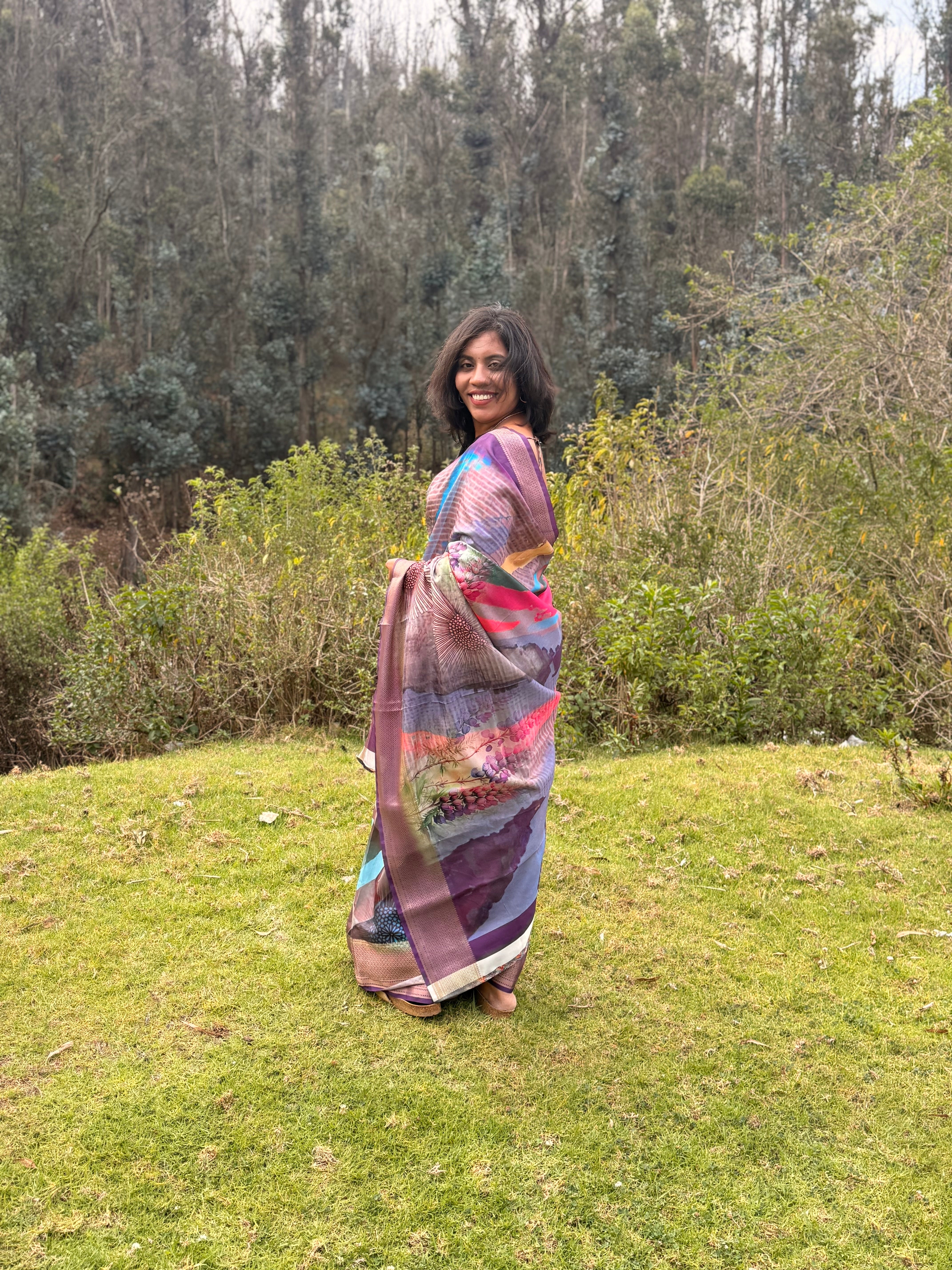 Multicolor Soft Silk Saree