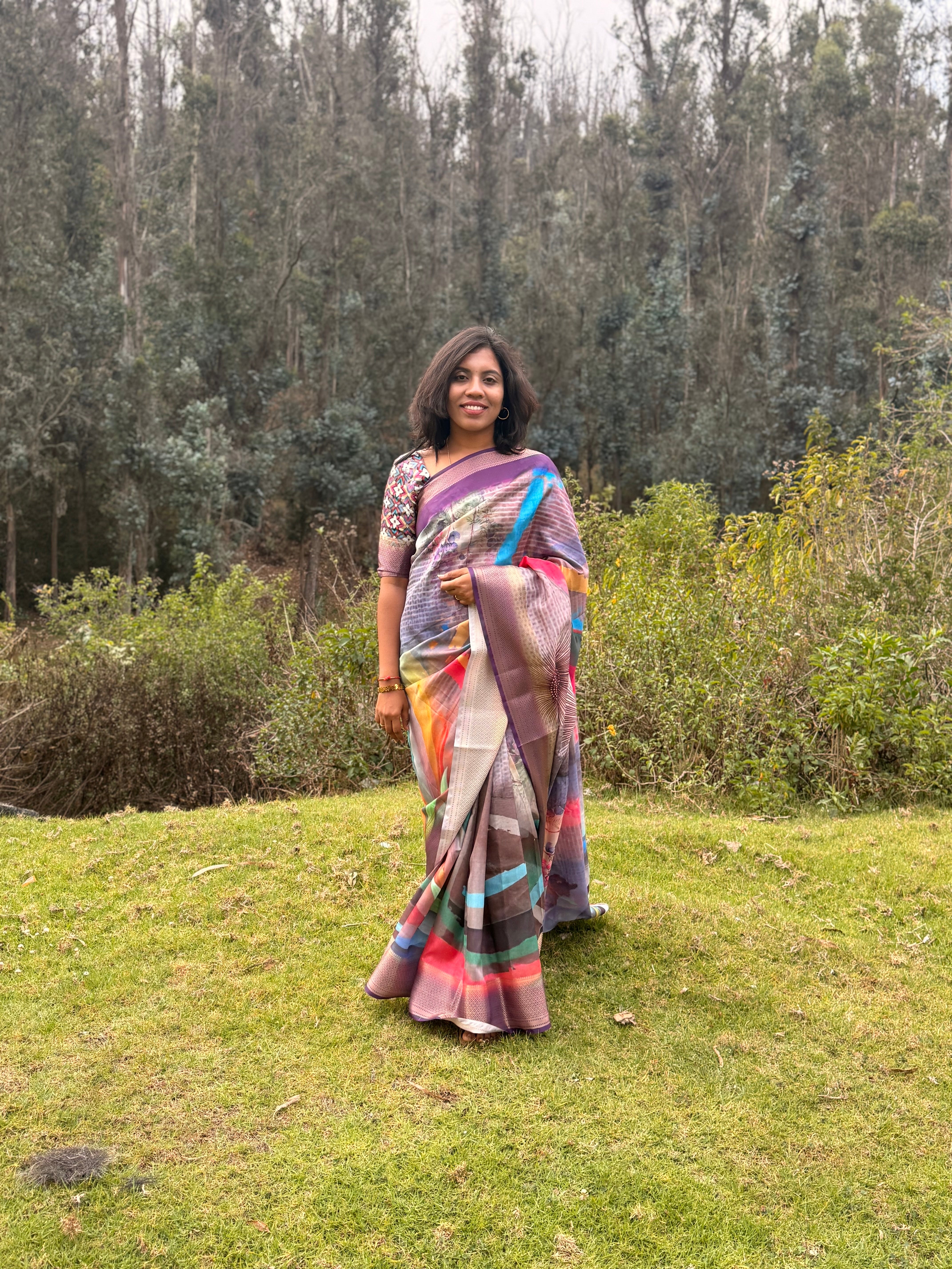 Multicolor Soft Silk Saree