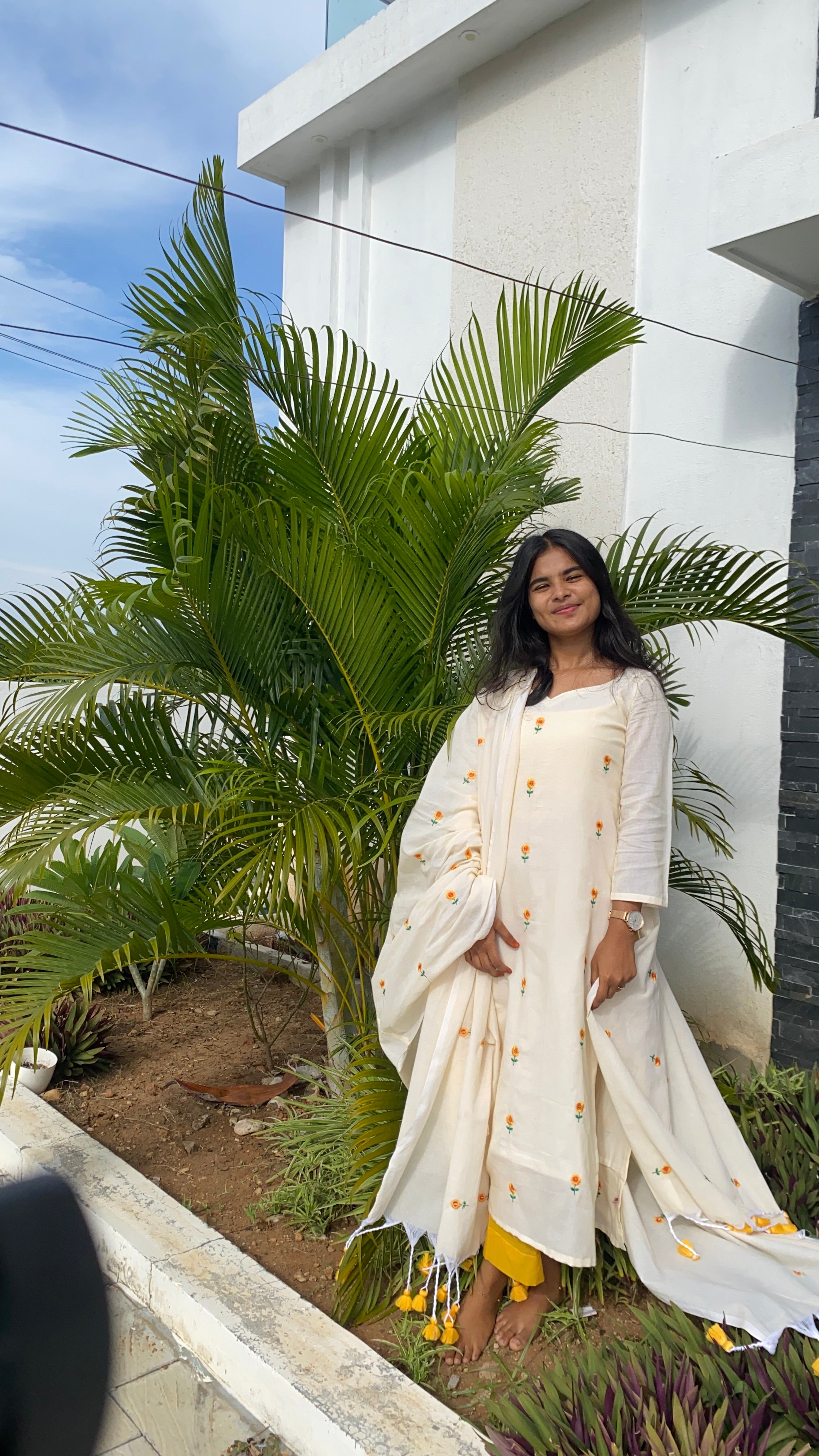 Daisy Charm Cotton Ethnic 3piece Set