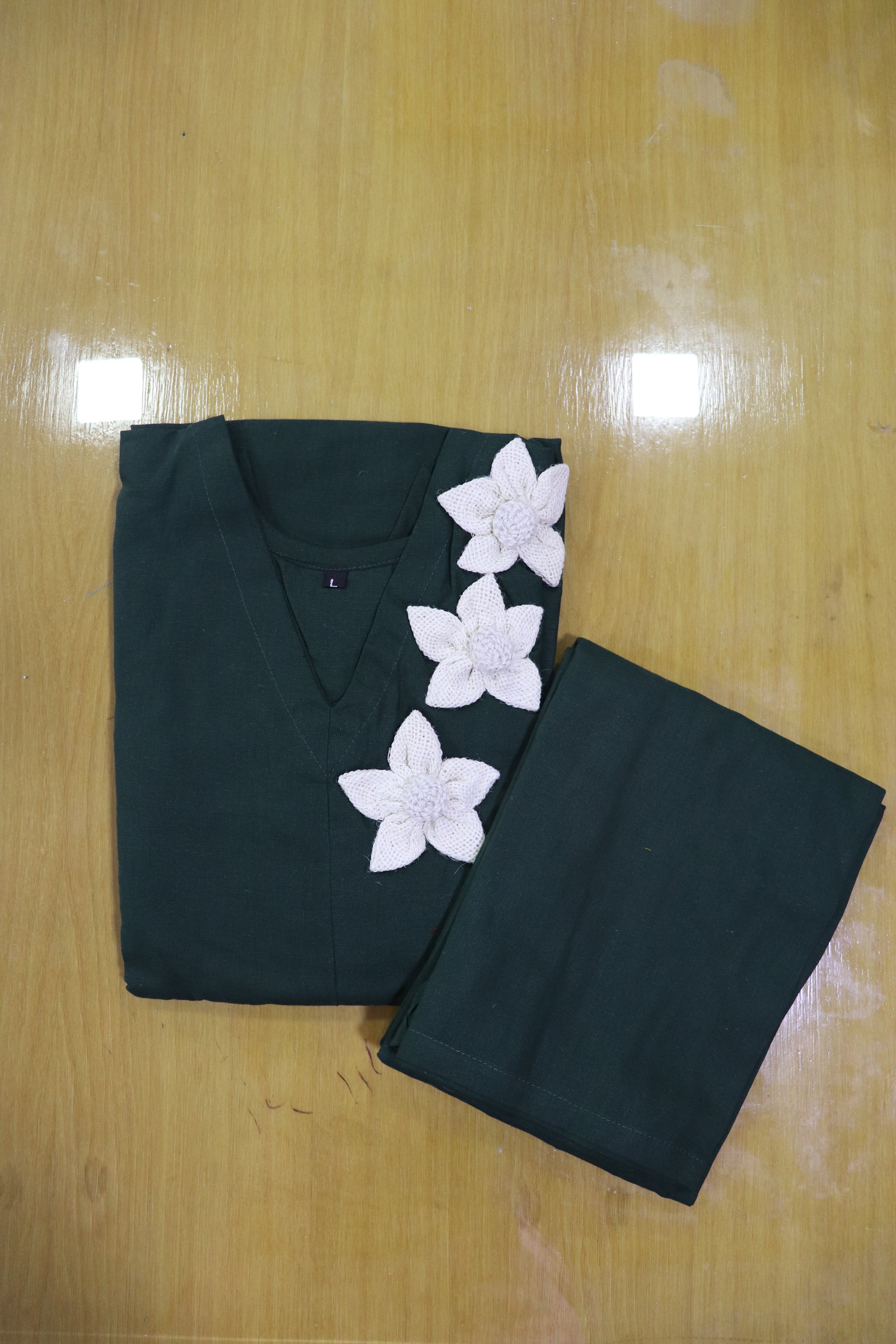 Bottle Green Cotton Co-Ord Set