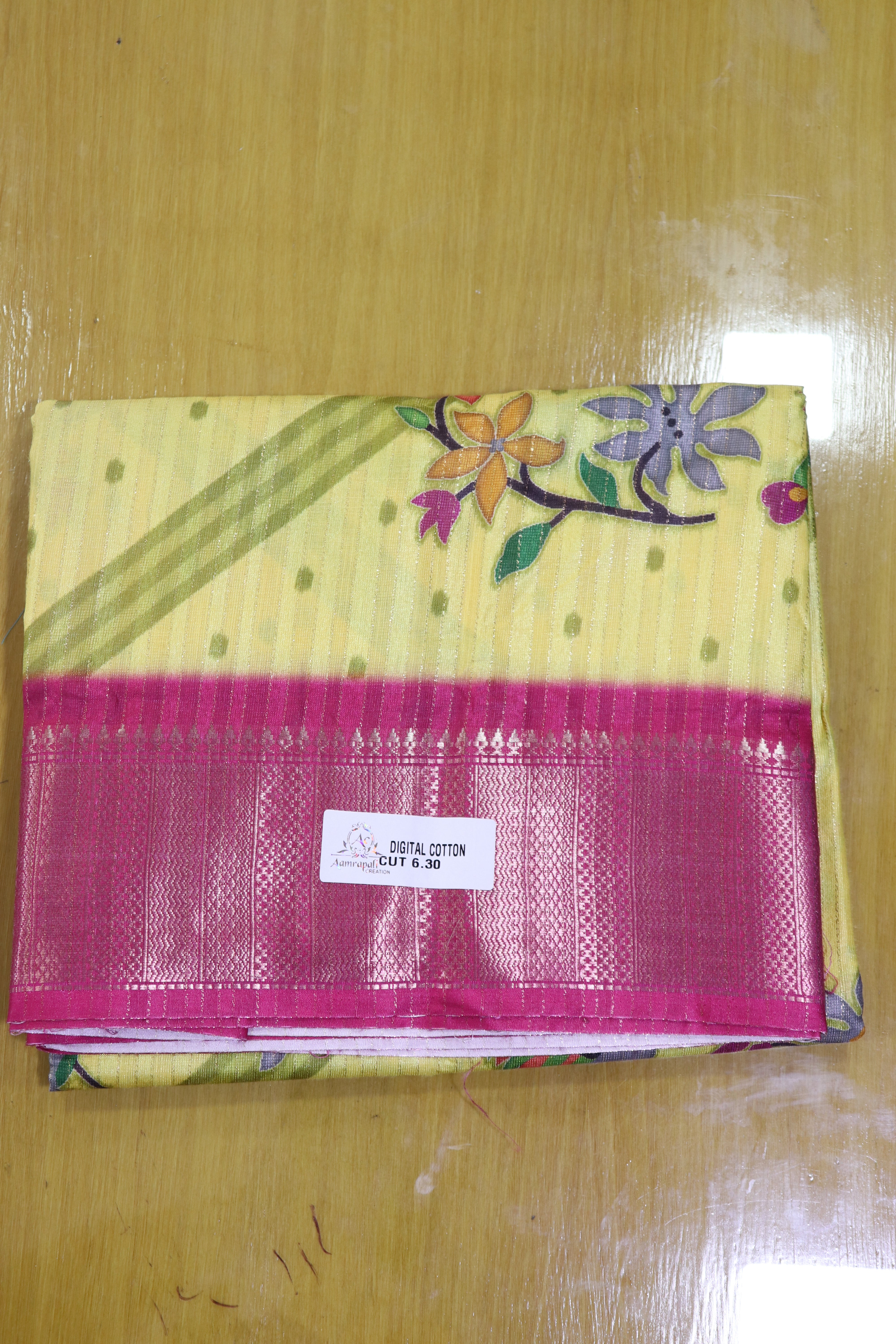 Light Yellow Digital Print saree