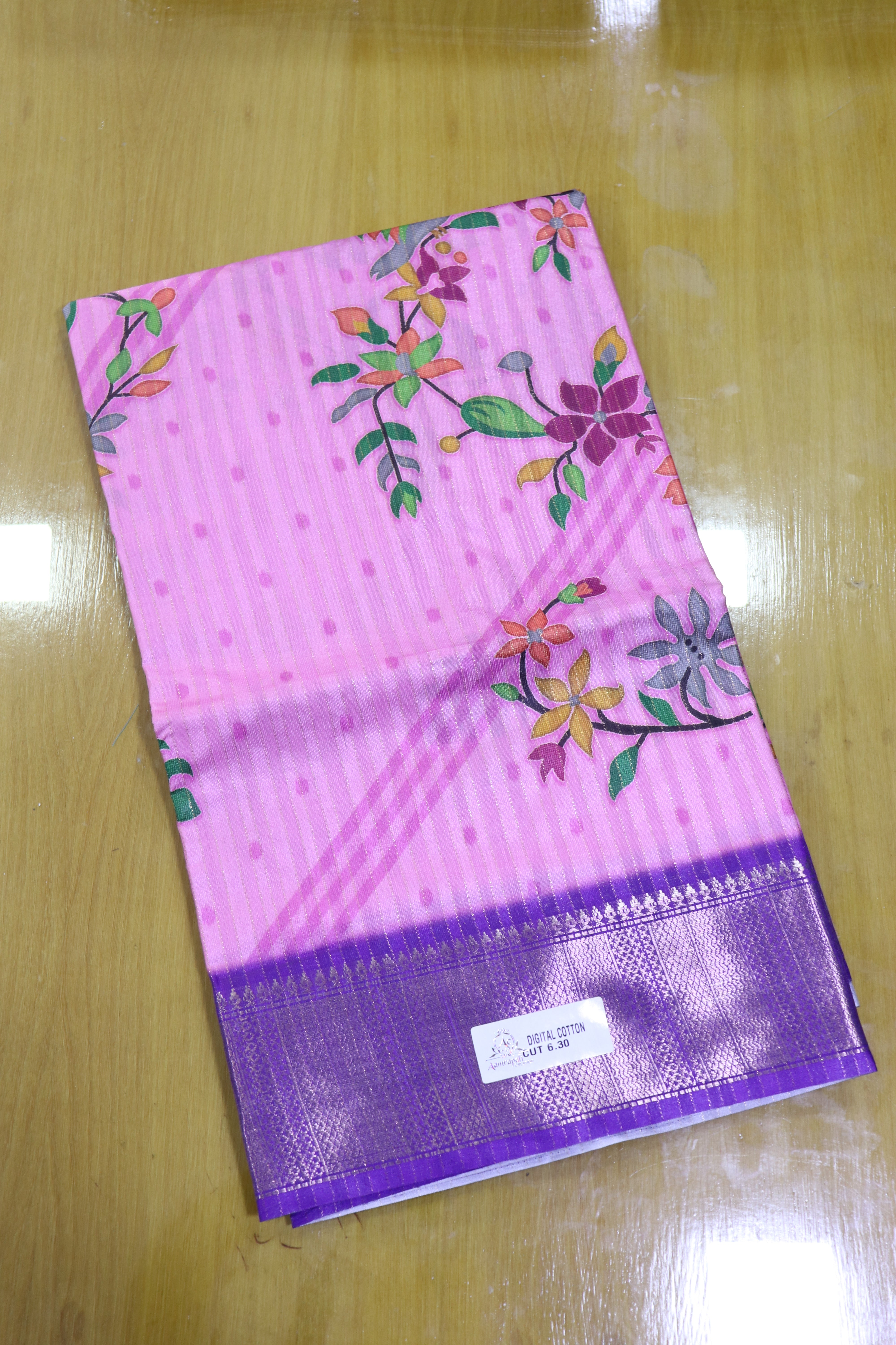 Pink Digital Print saree