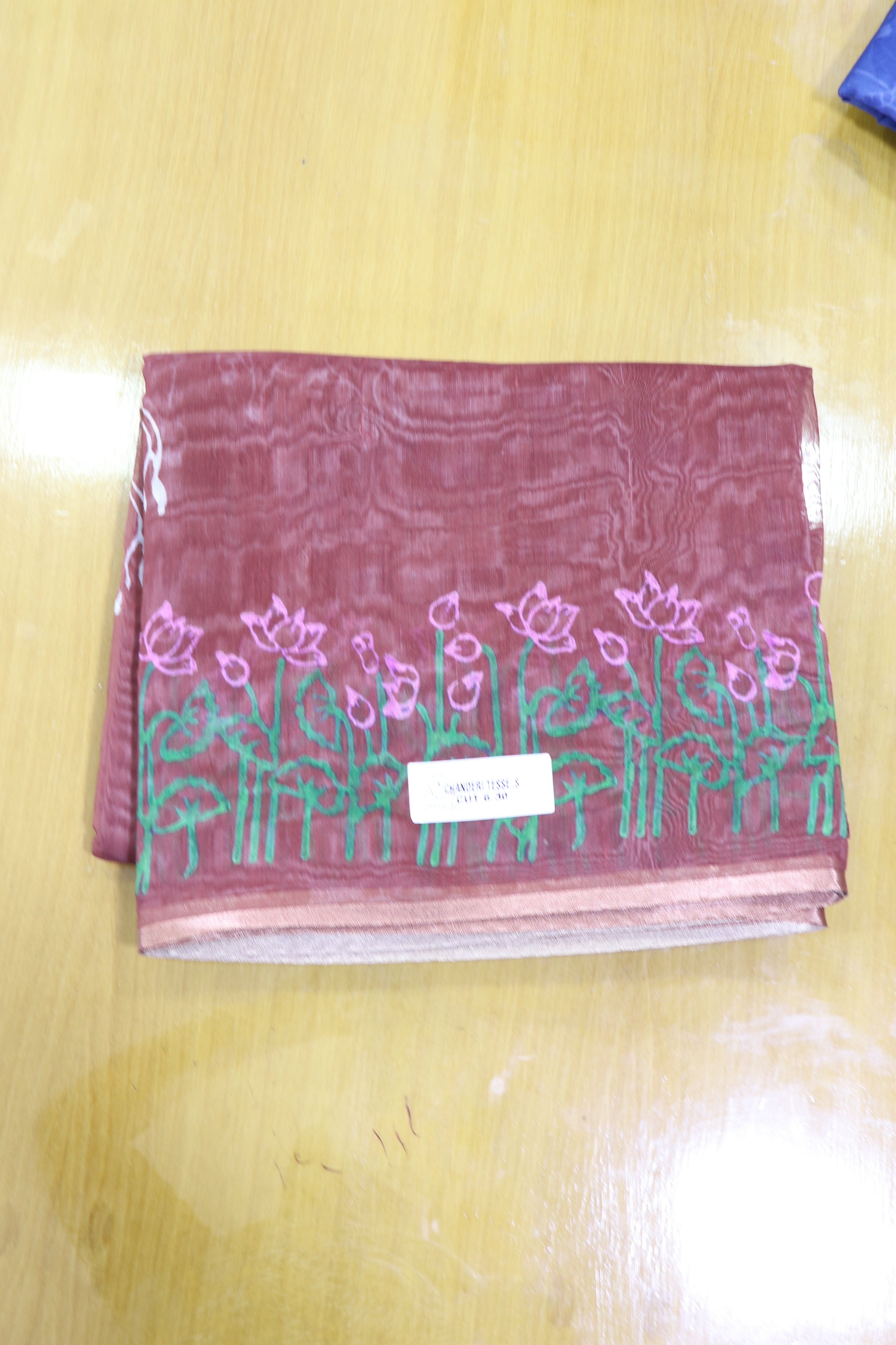 Maroon Chanderi saree
