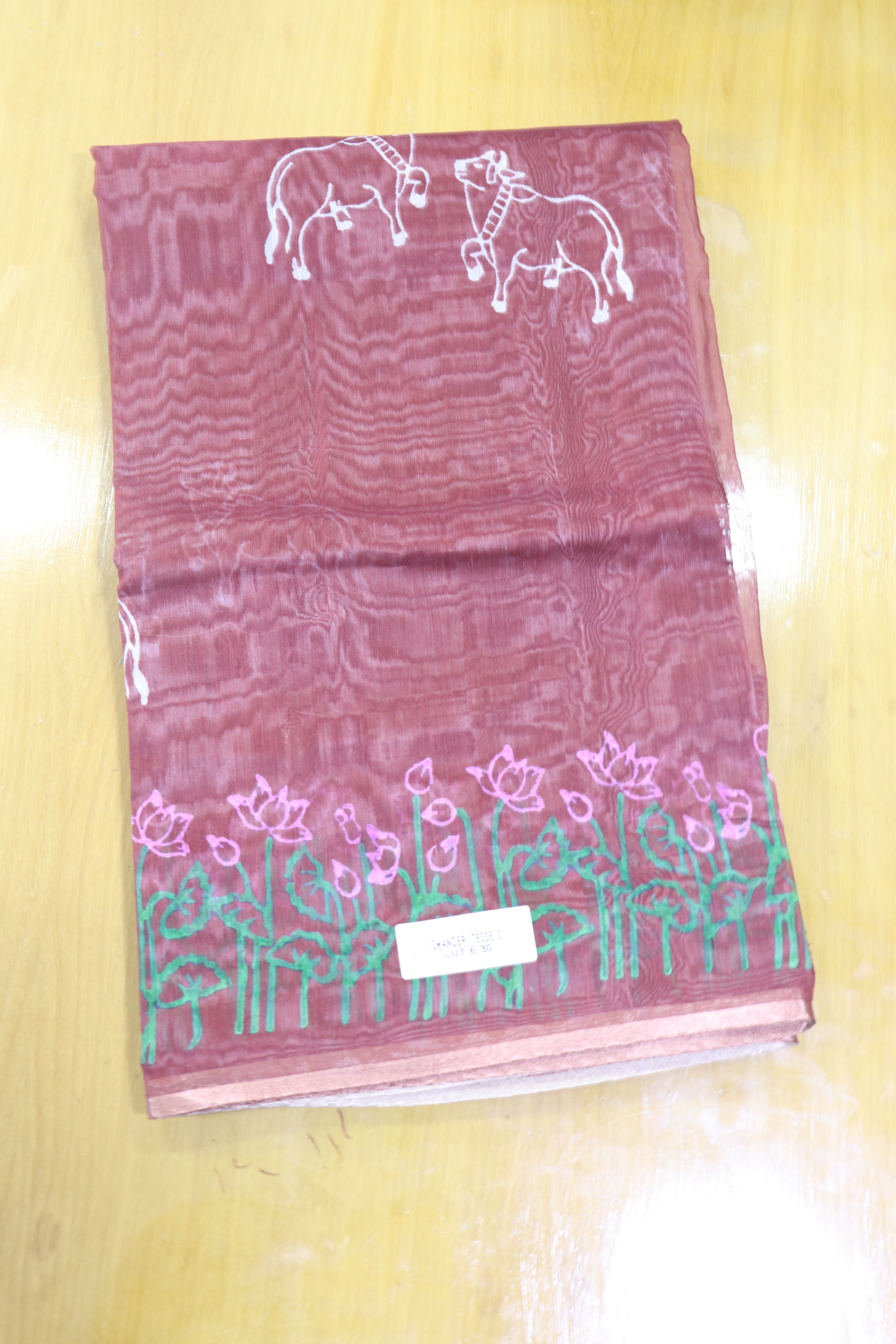 Maroon Chanderi saree