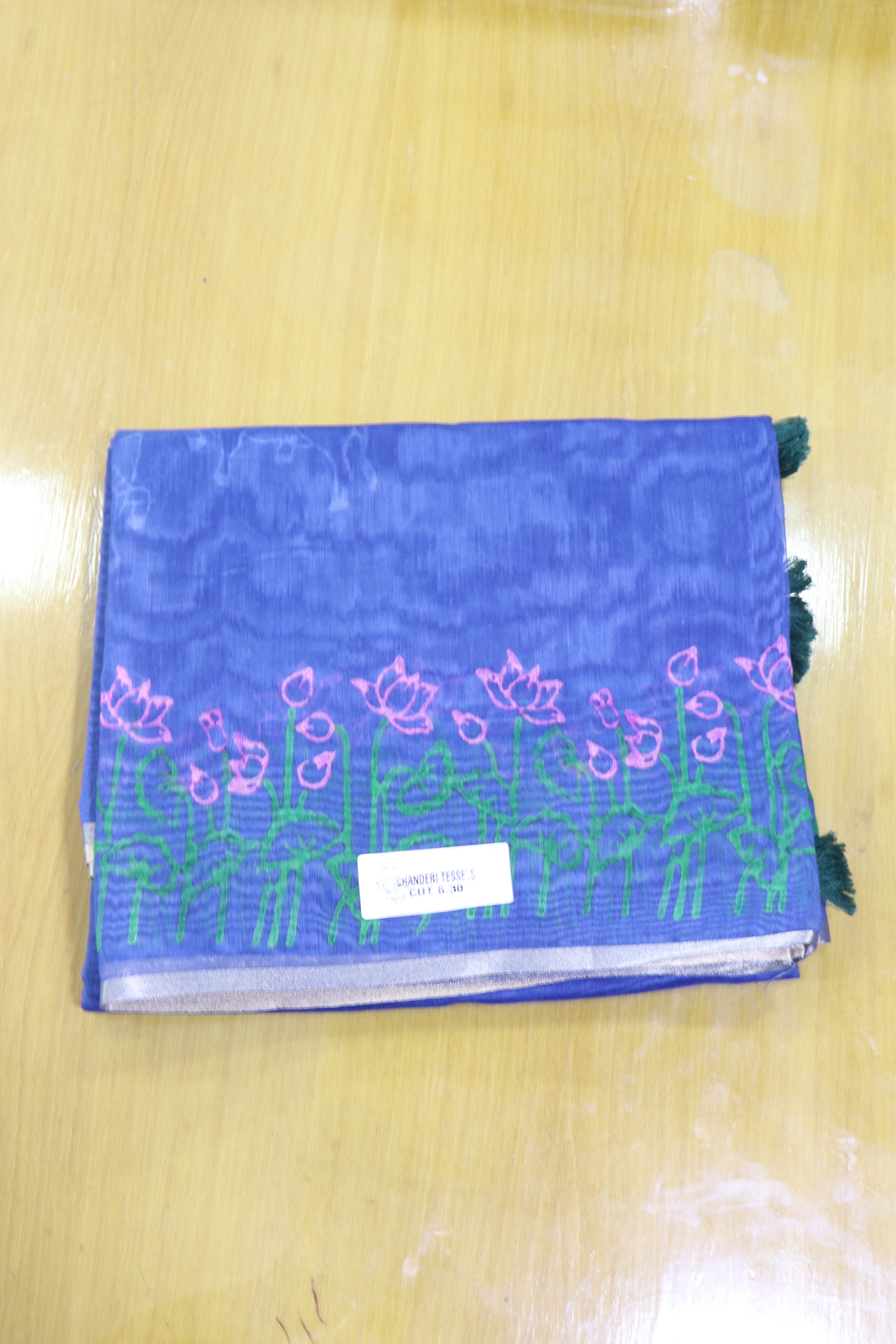 Blue Chanderi saree