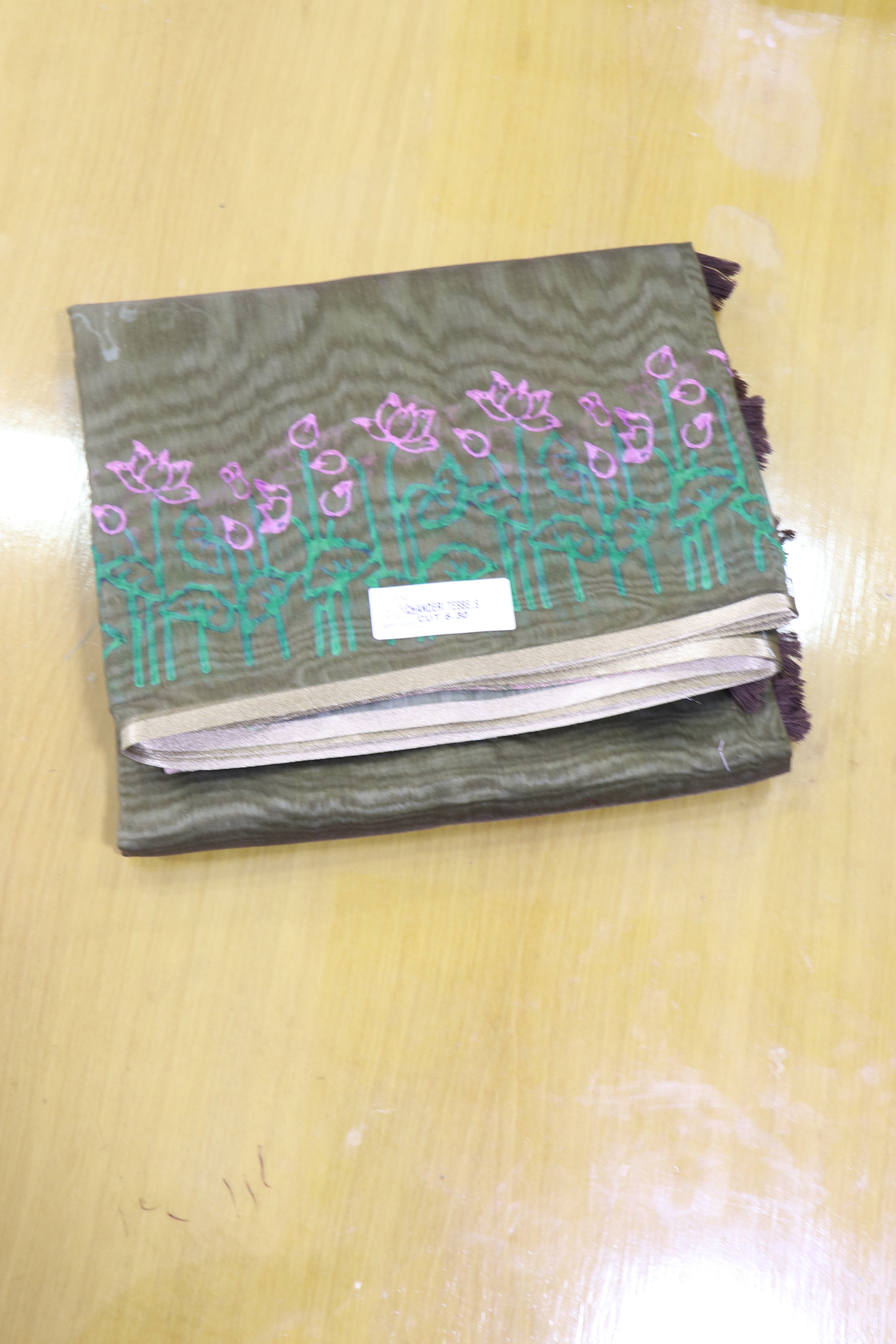 Olive Green Chanderi saree