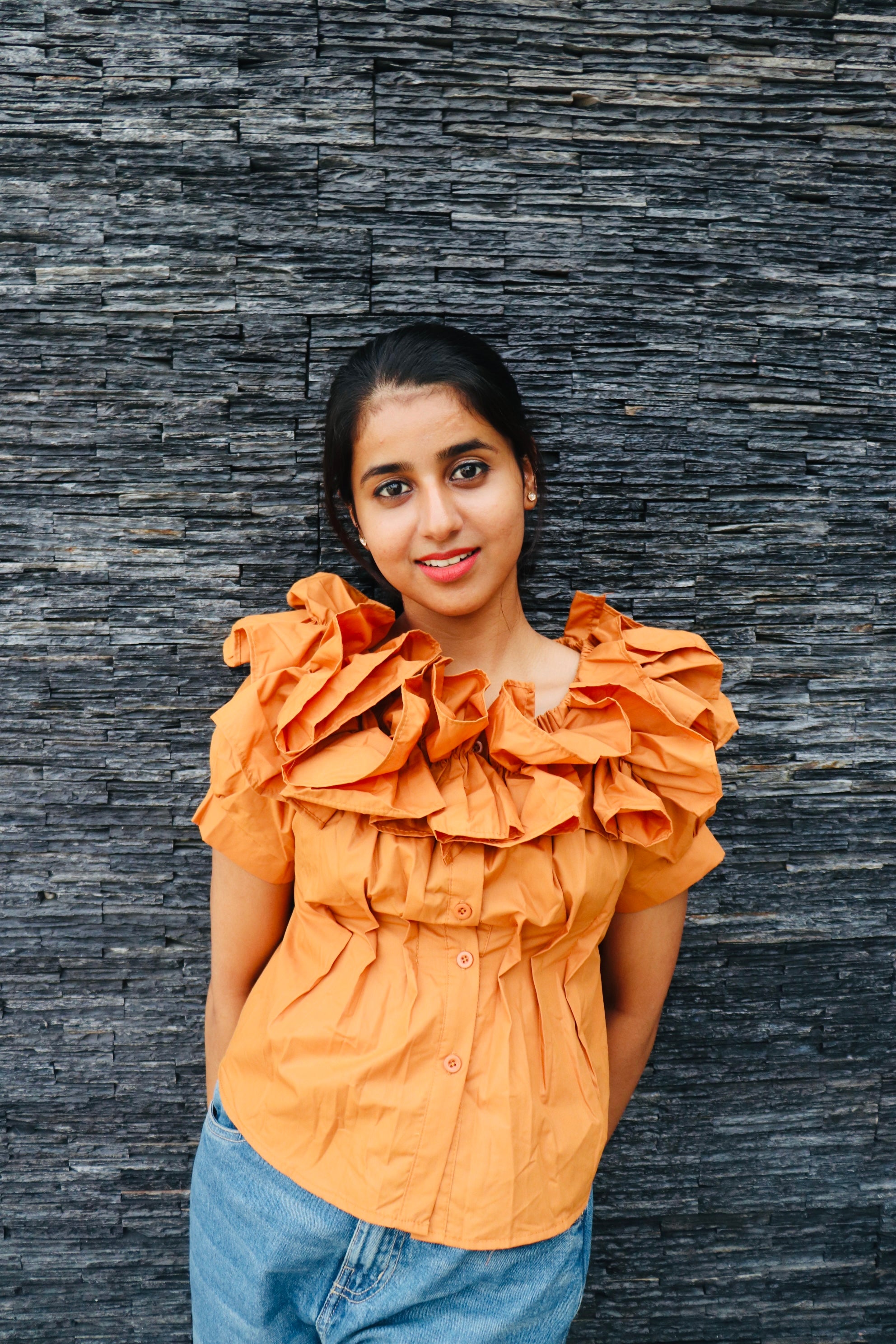 Tangerine Ruffle Charm