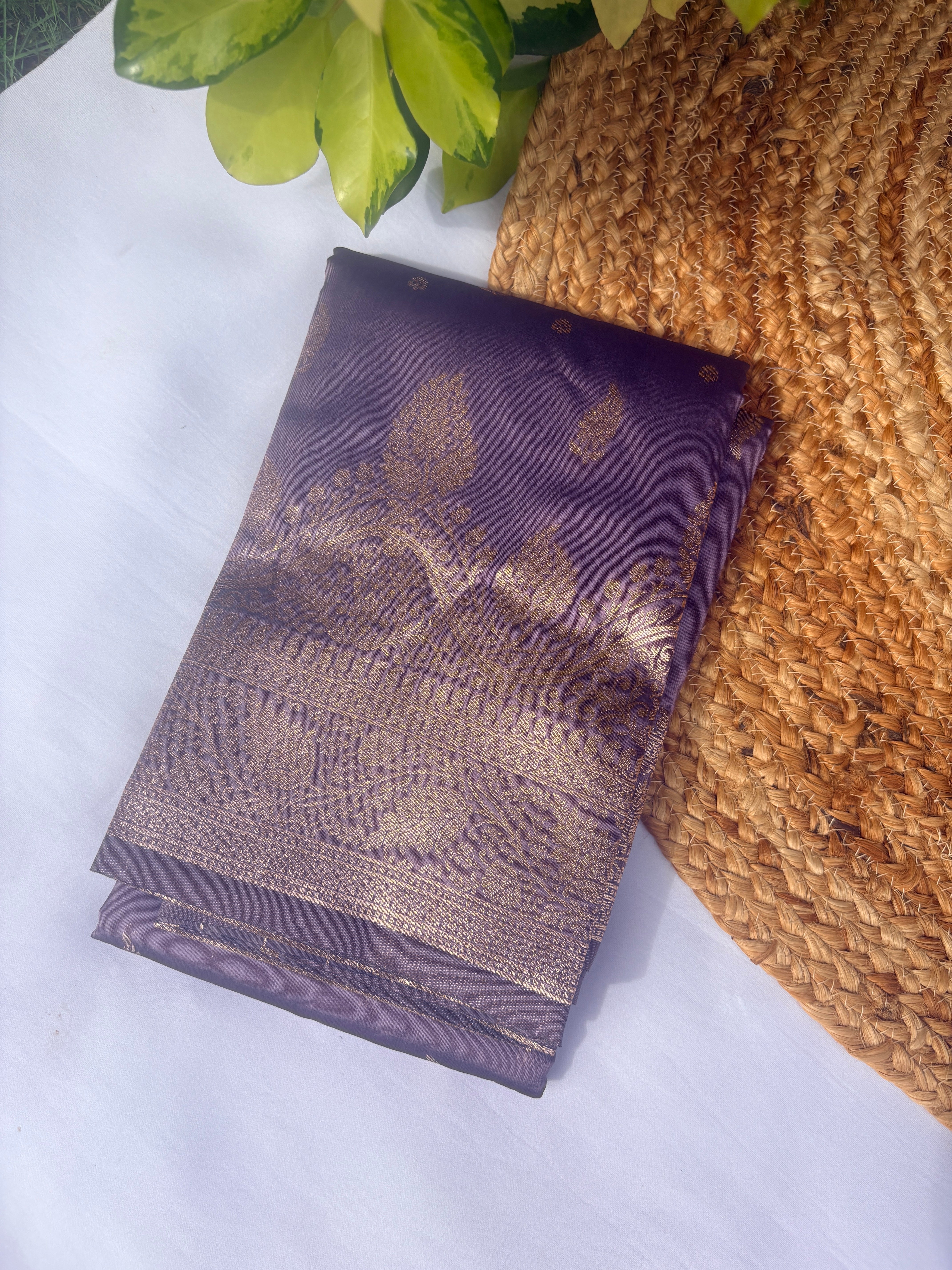 Elegant Purple Silk Saree