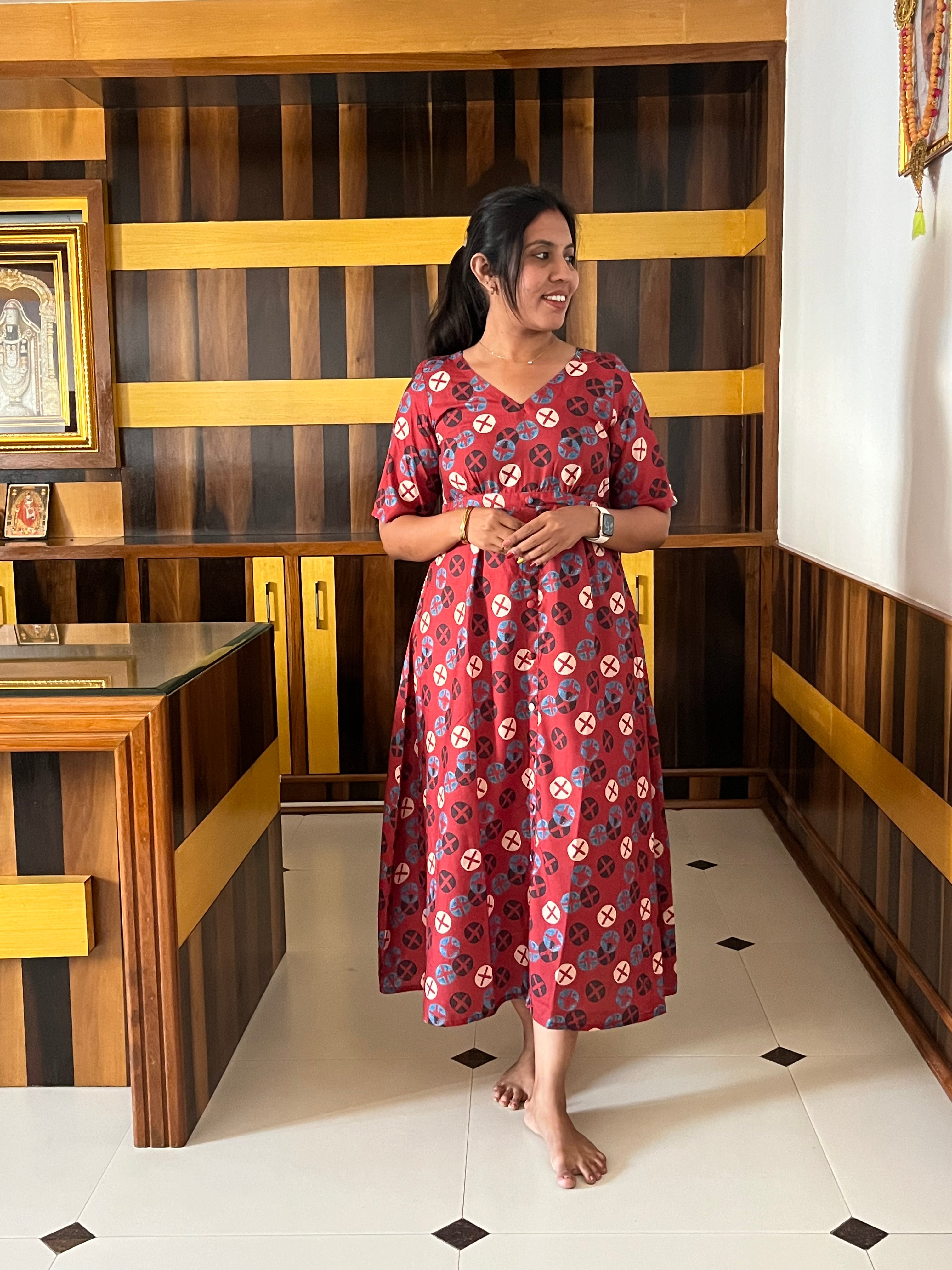 Cherry Breeze Cotton Maxi