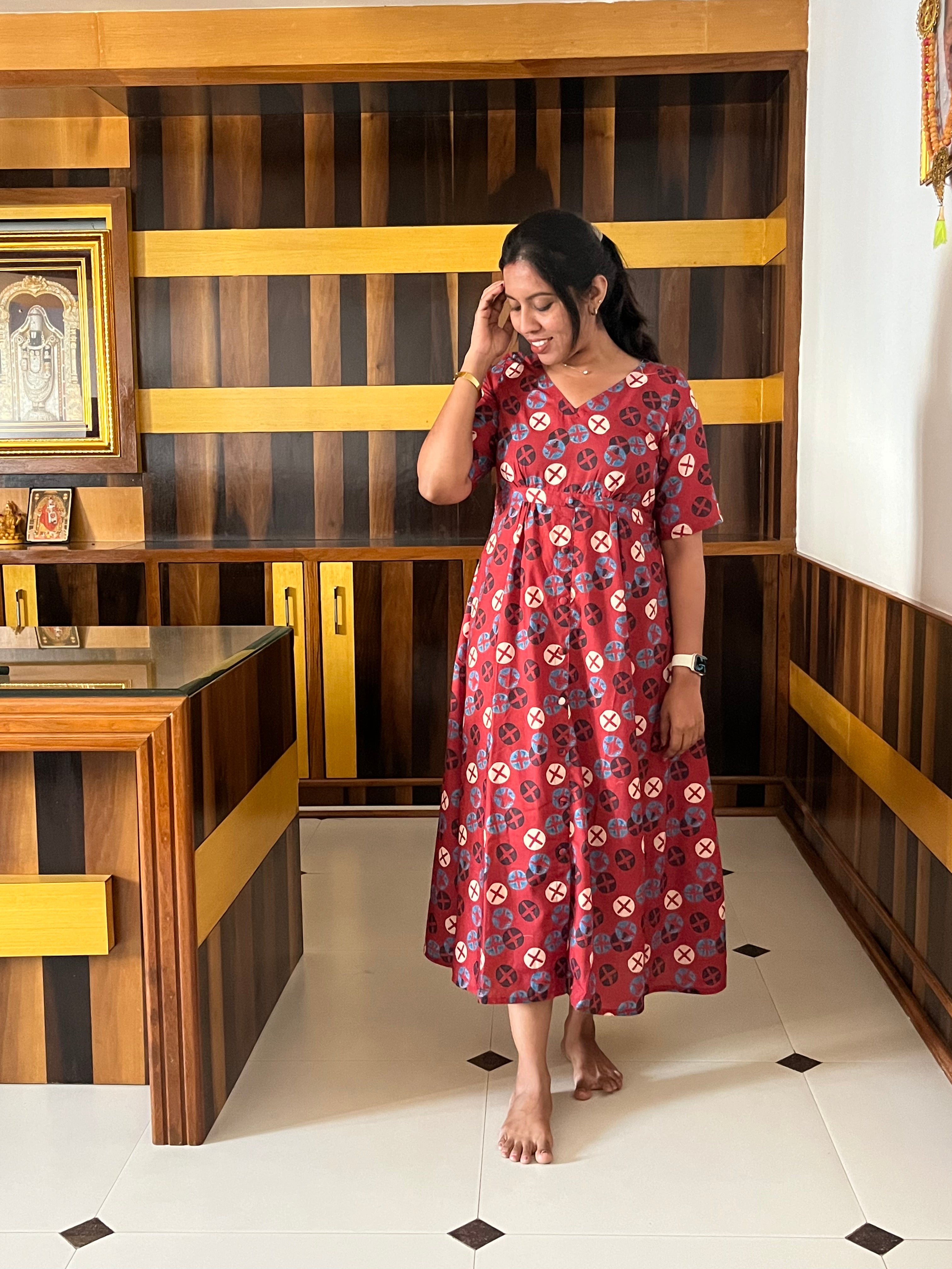 Cherry Breeze Cotton Maxi