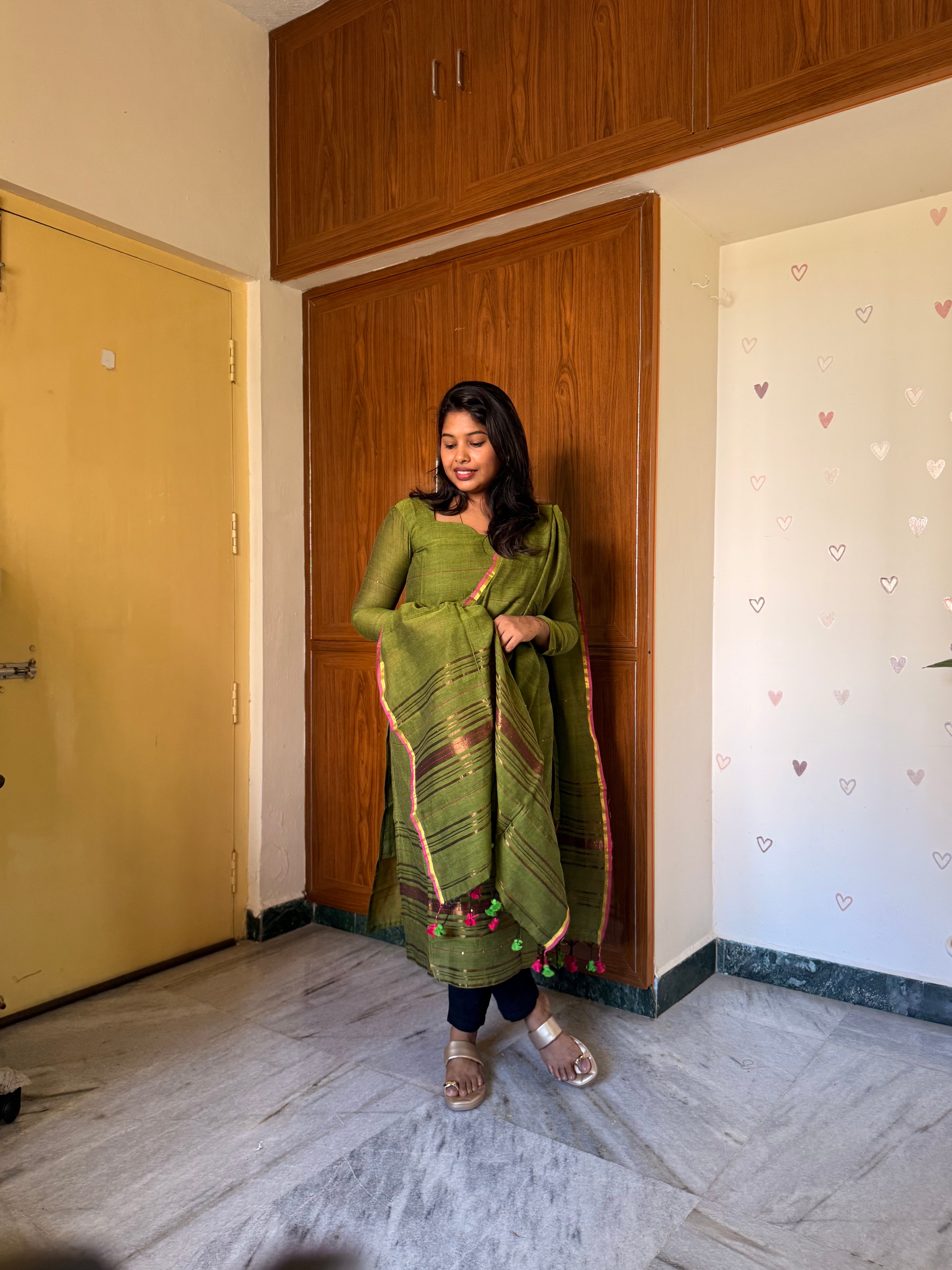 Emerald Elegance handloom 2pcs set