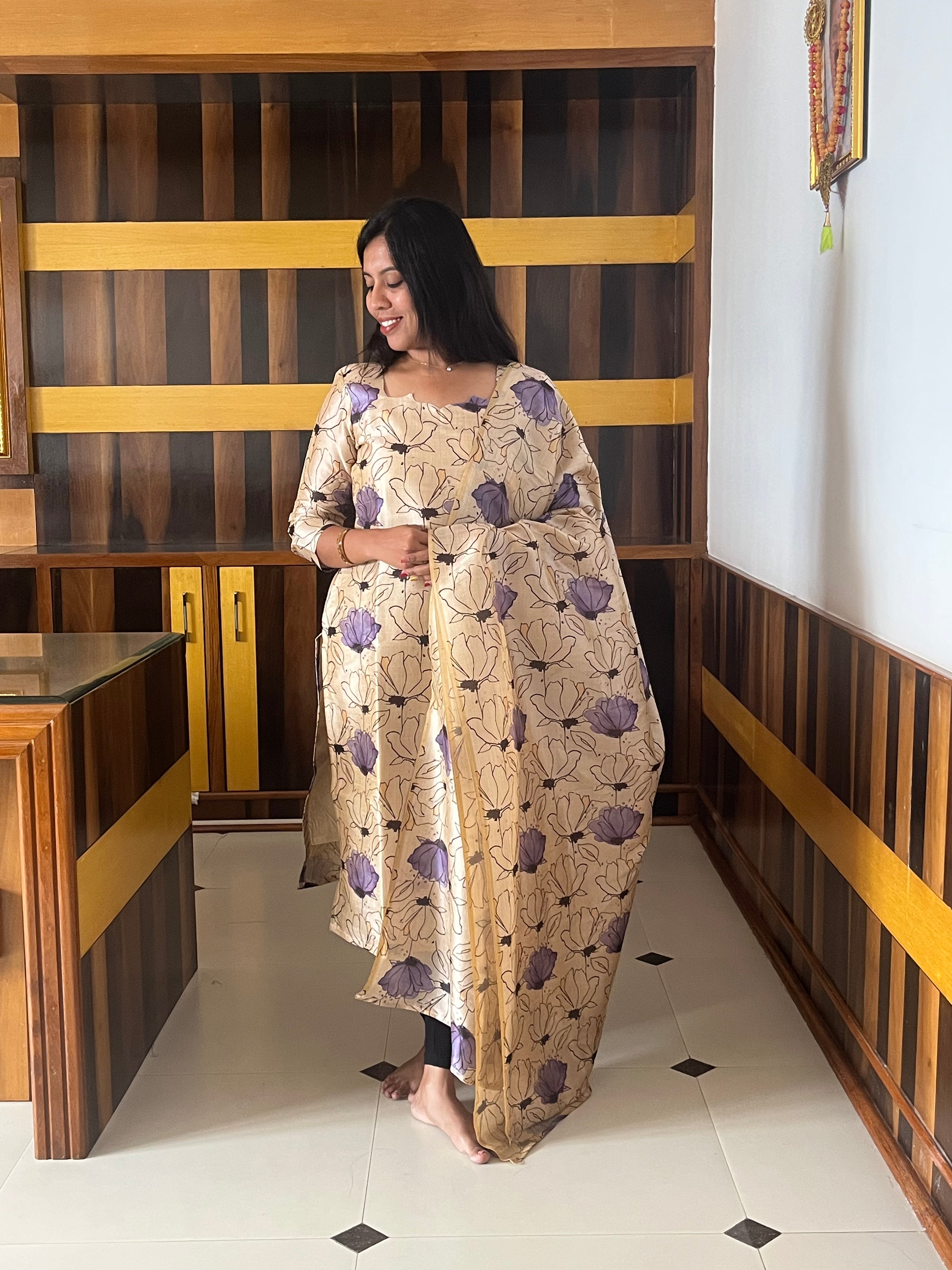 Lavender Bloom Top & Dupatta