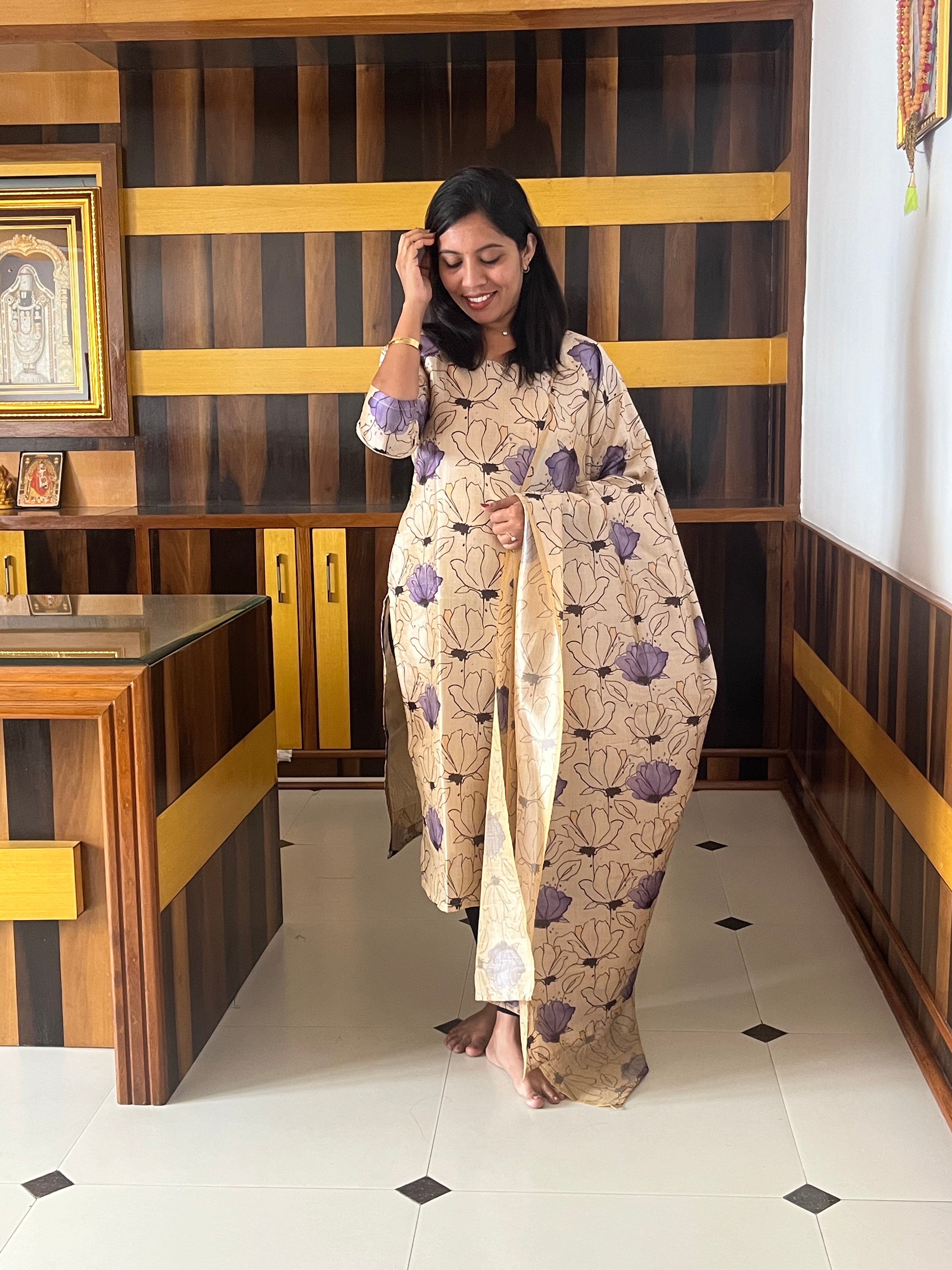 Lavender Bloom Top & Dupatta