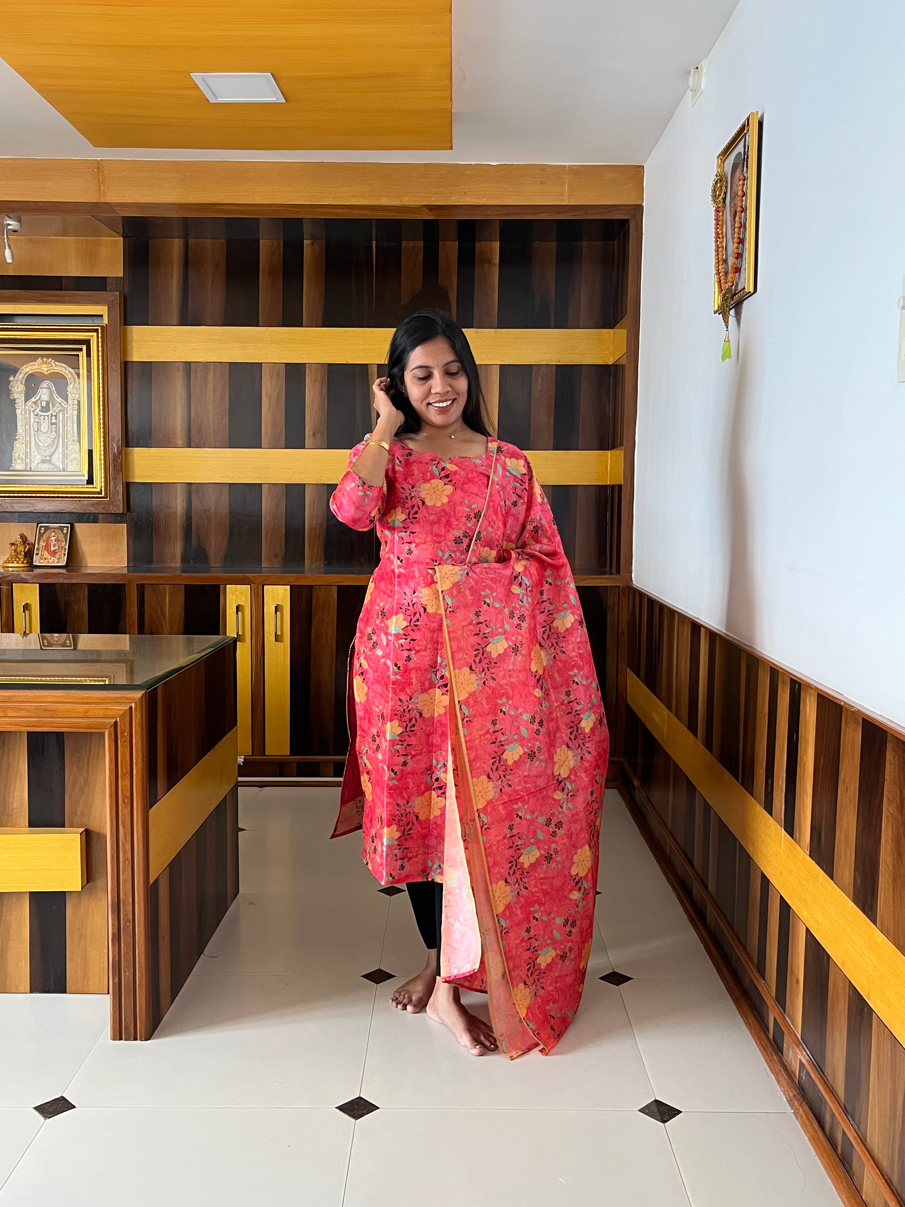 Everyday Elegance Floral Top & Dupatta