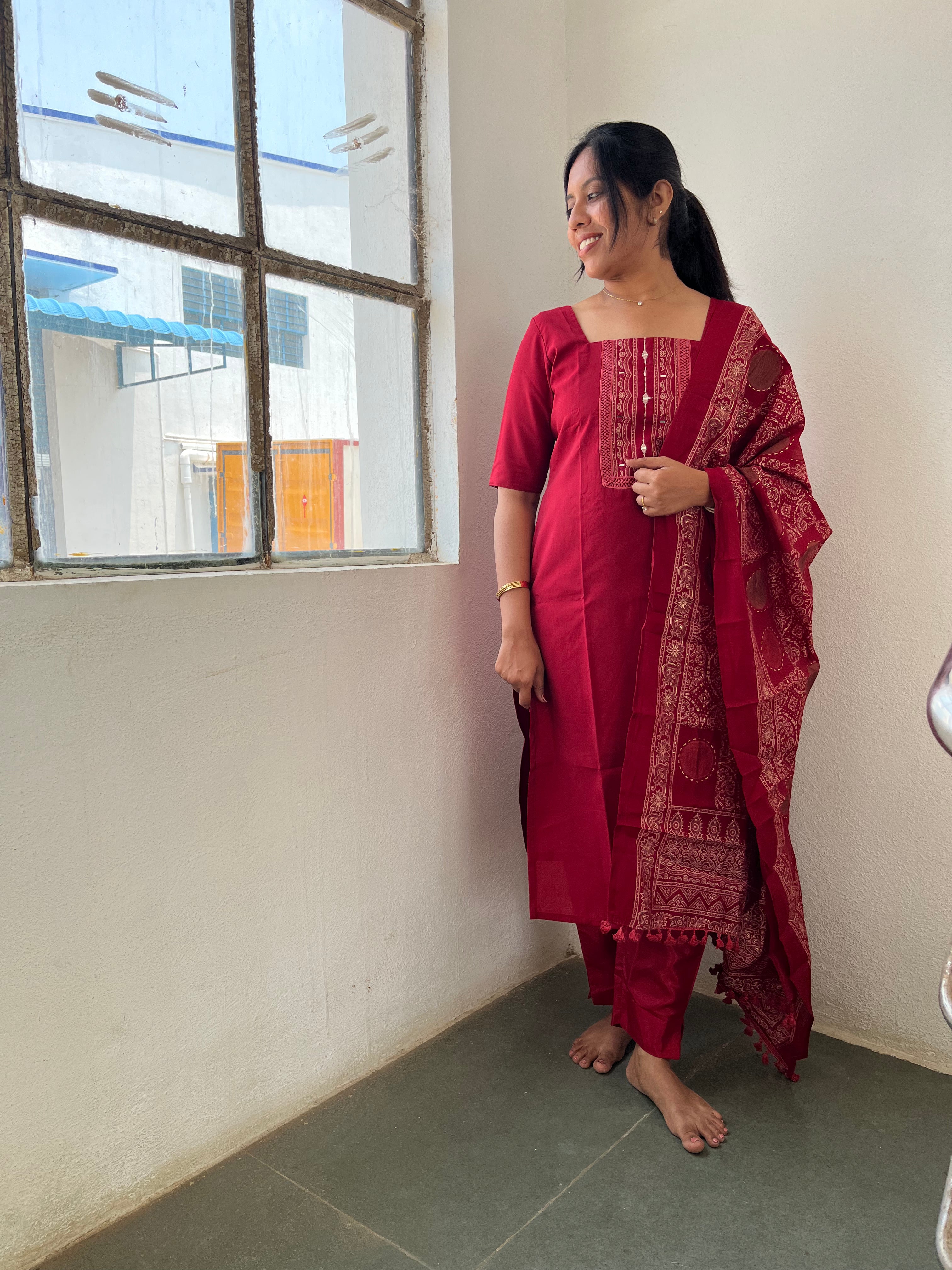 Royal Heritage Red Salwar Suit