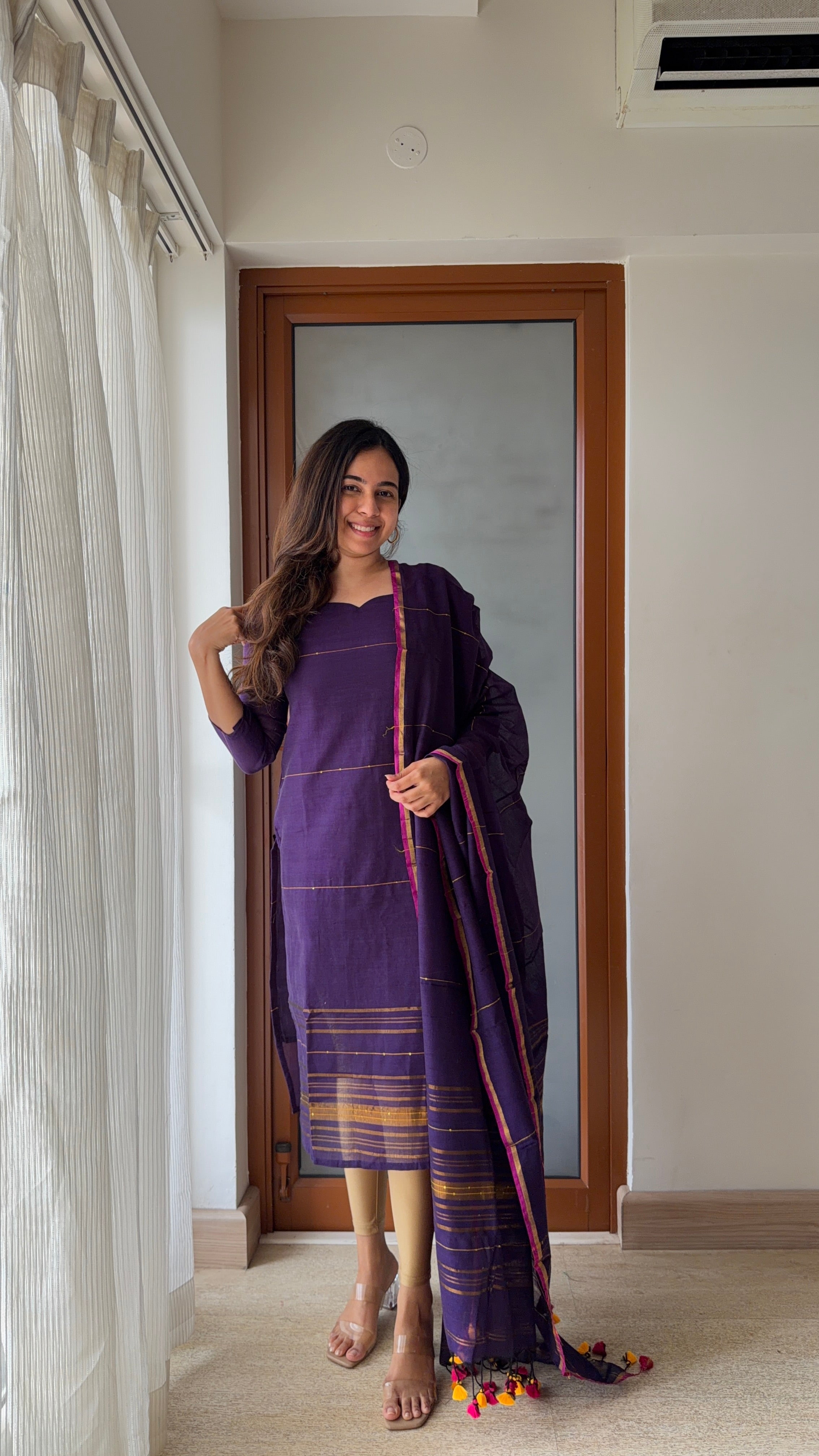 Royal Purple Handloom 2Pcs Set