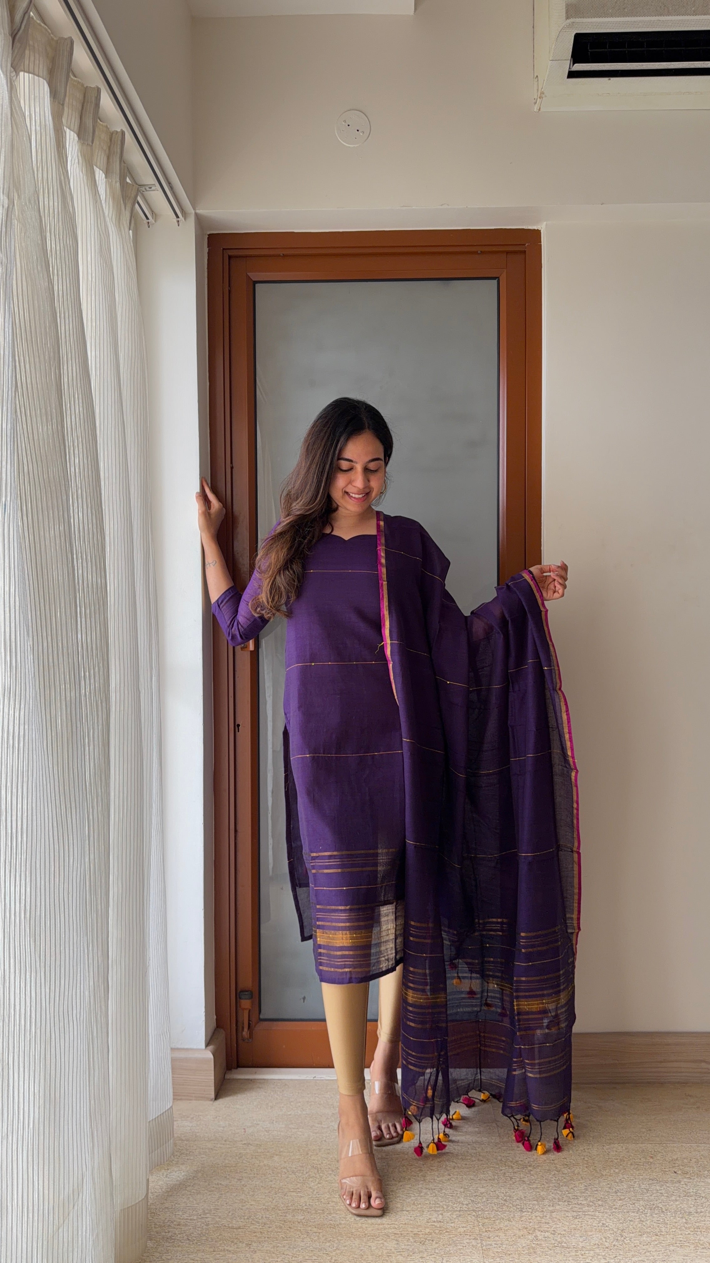 Royal Purple Handloom 2Pcs Set