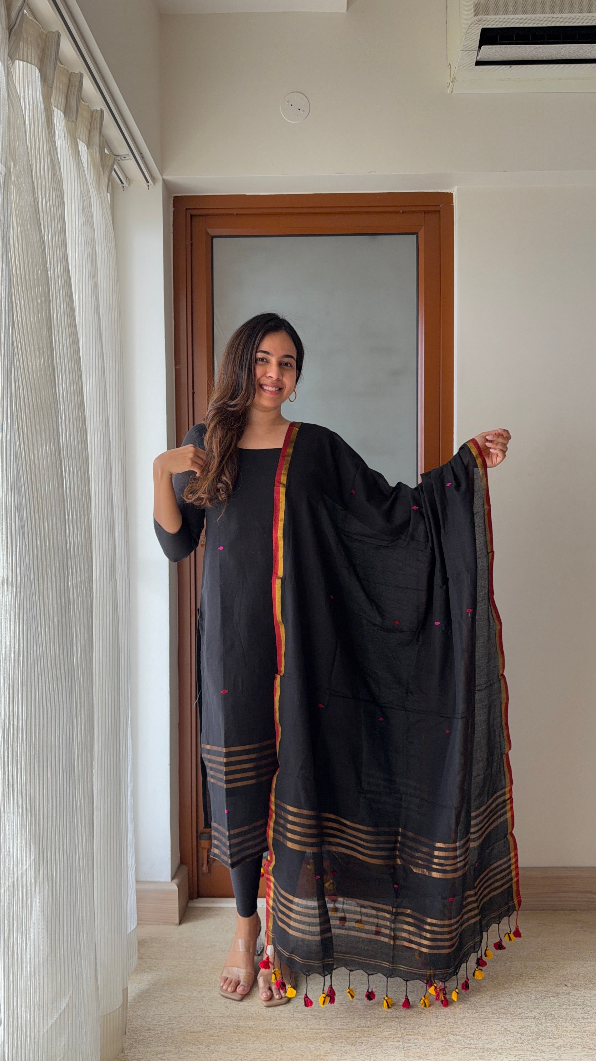 Midnight Black Handloom 2Pcs Set