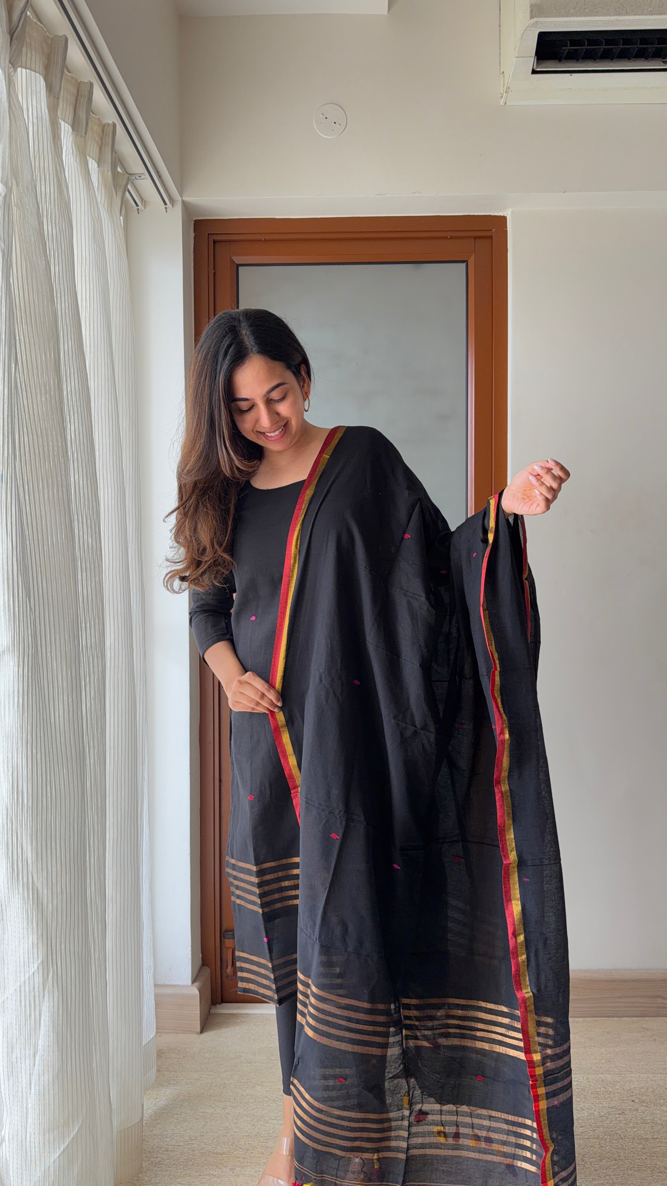 Midnight Black Handloom 2Pcs Set