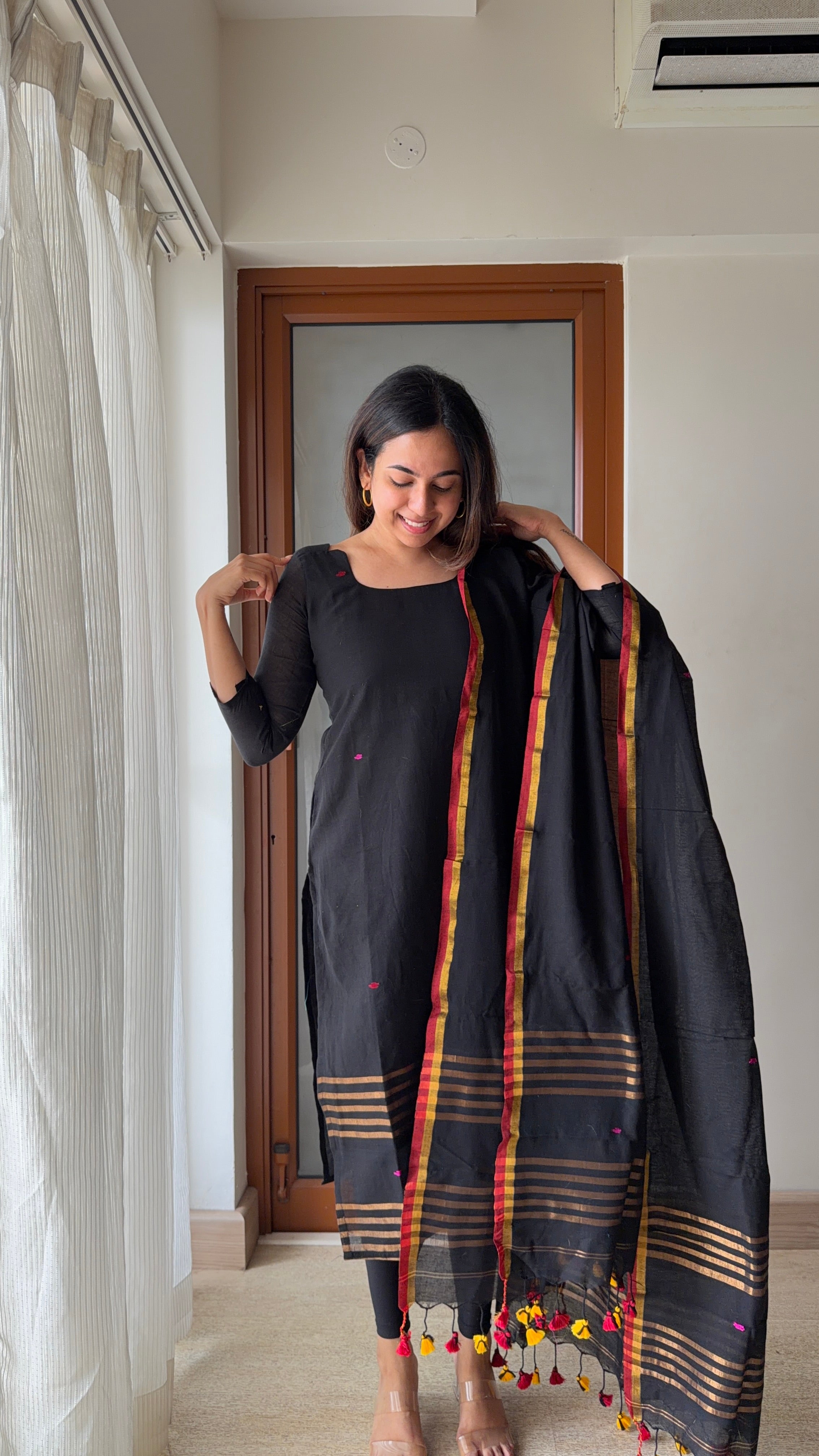 Midnight Black Handloom 2Pcs Set