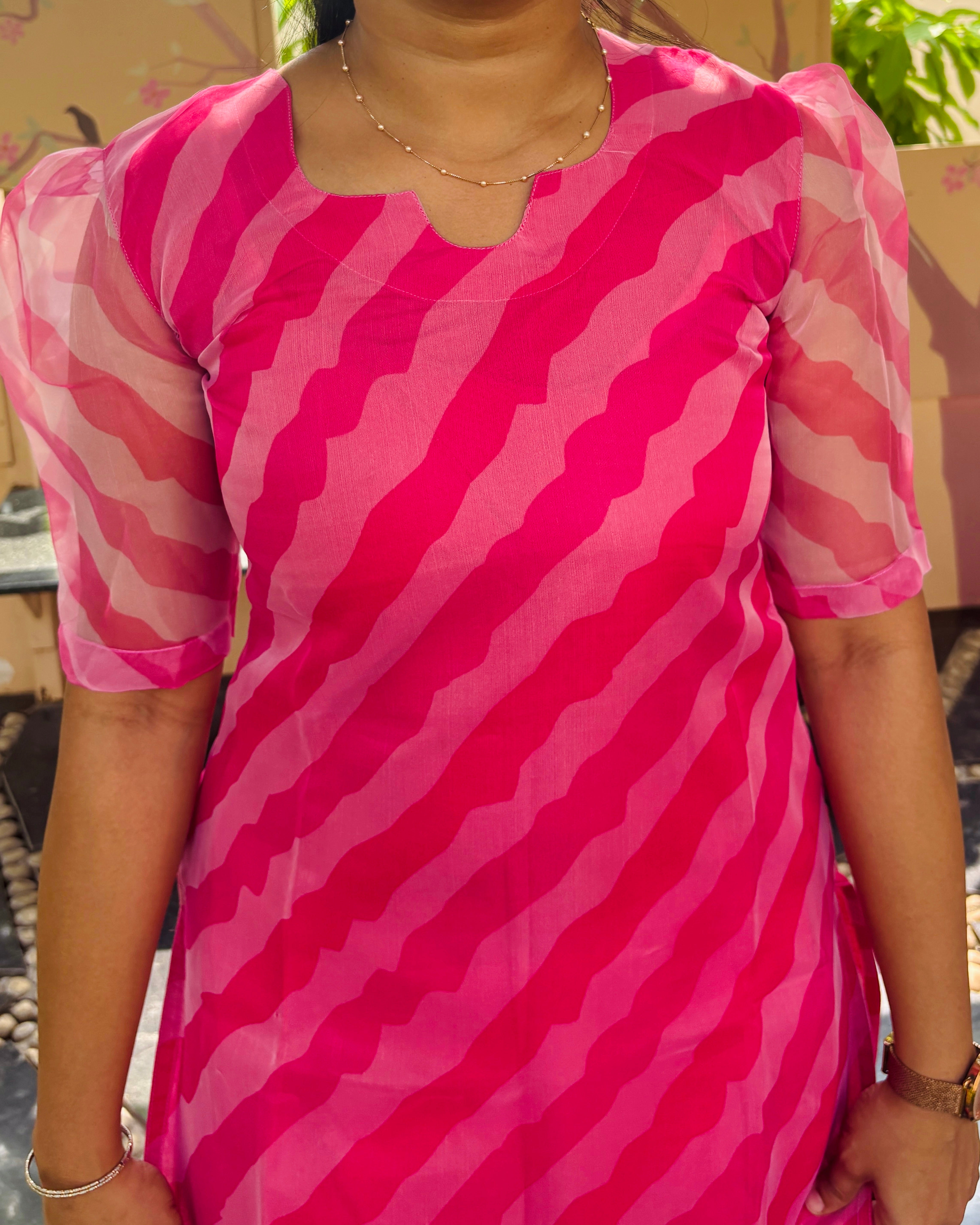 Pink Organza Kurti