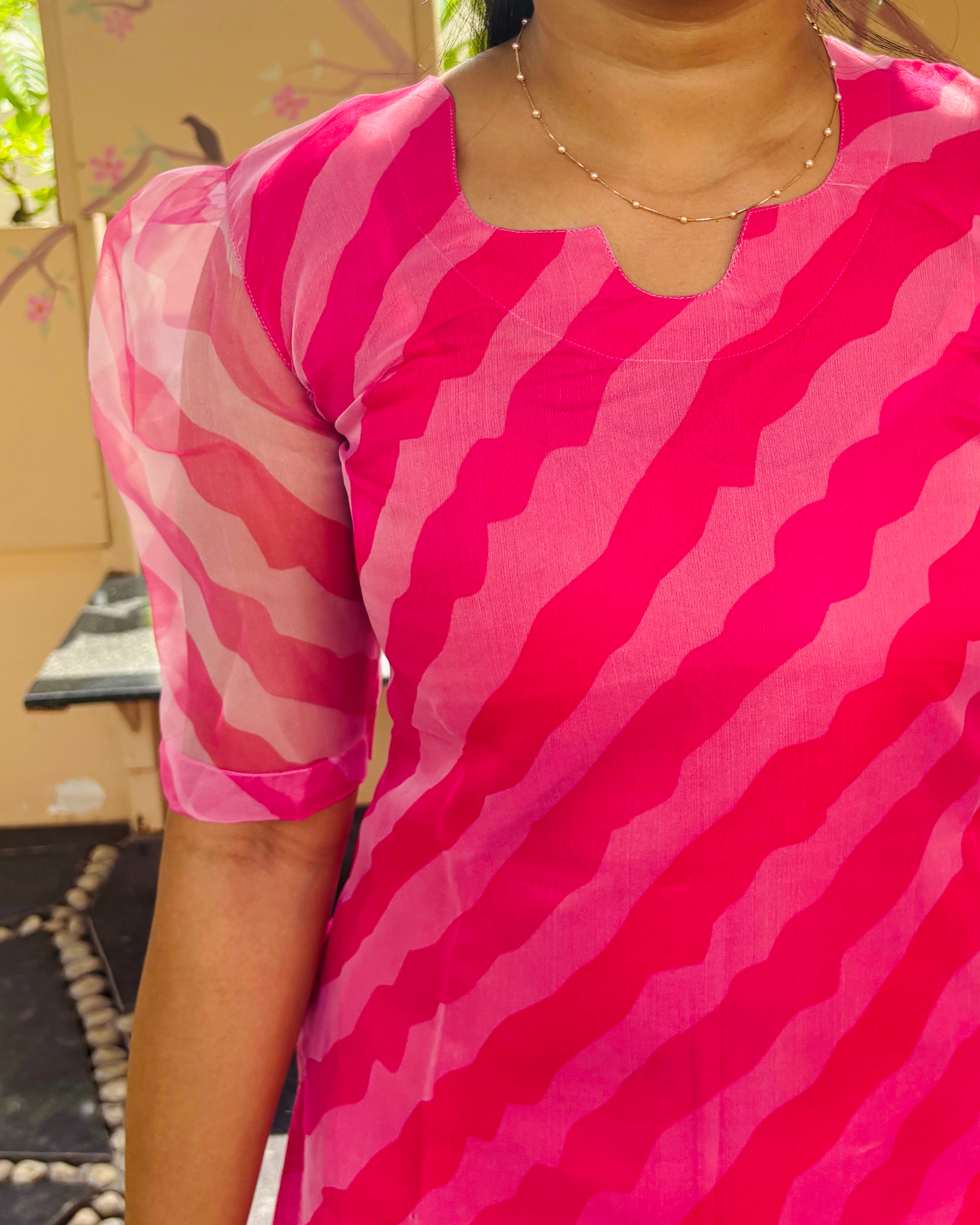 Pink Organza Kurti