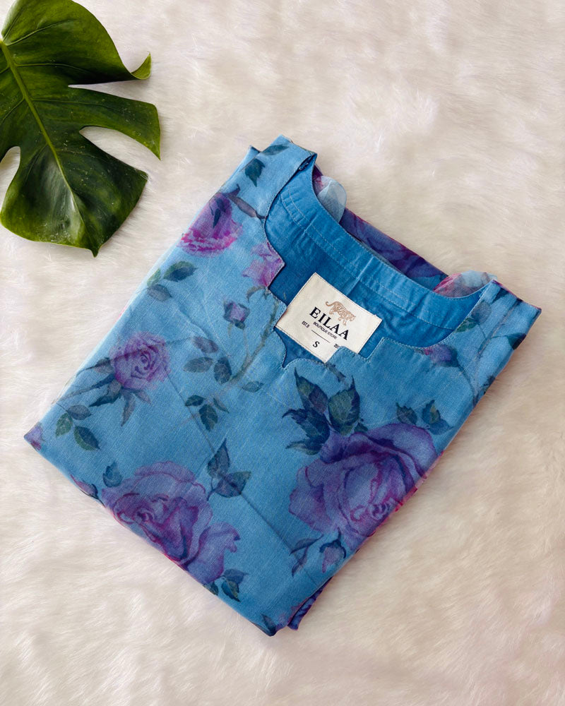 Light Blue Organza Kurti