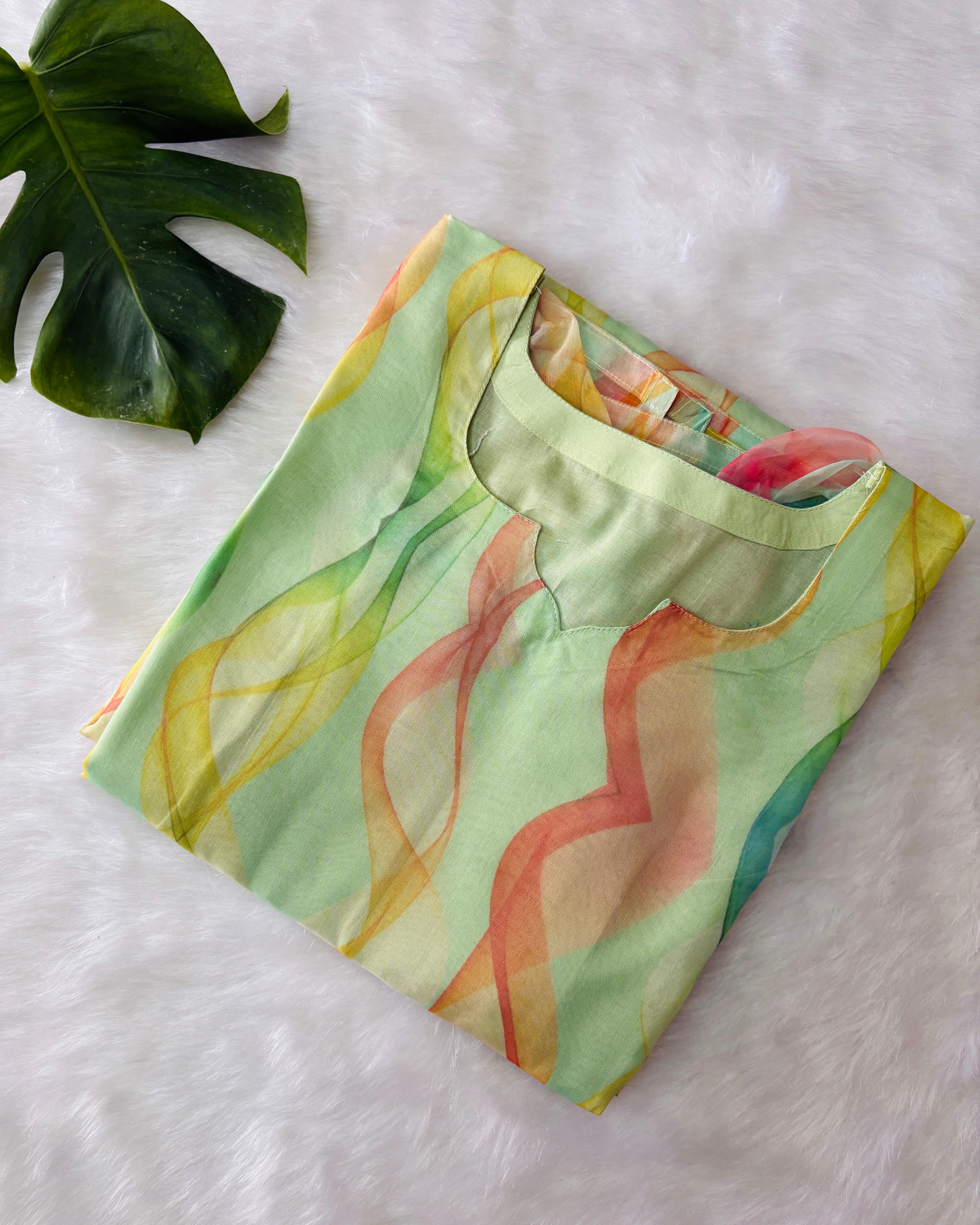 Light Green Organza Kurti