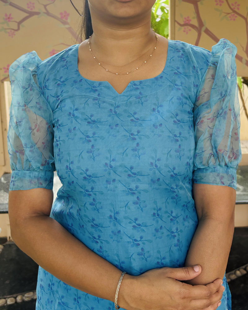 Blue Organza Kurti