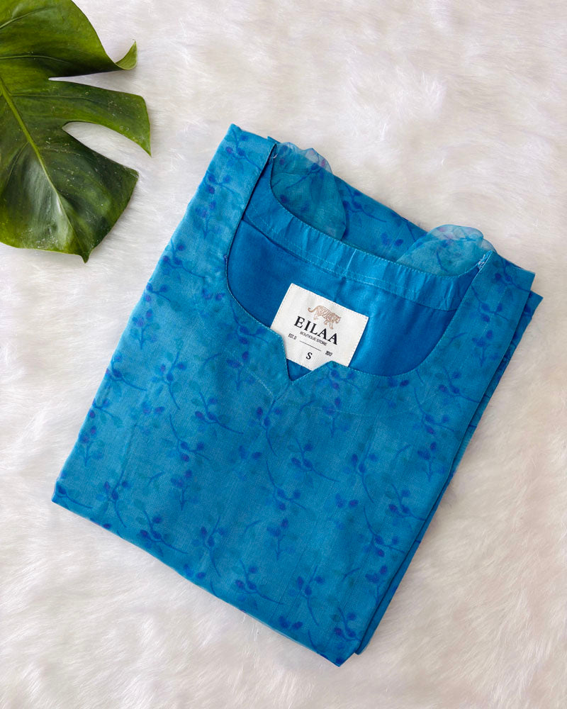 Blue Organza Kurti