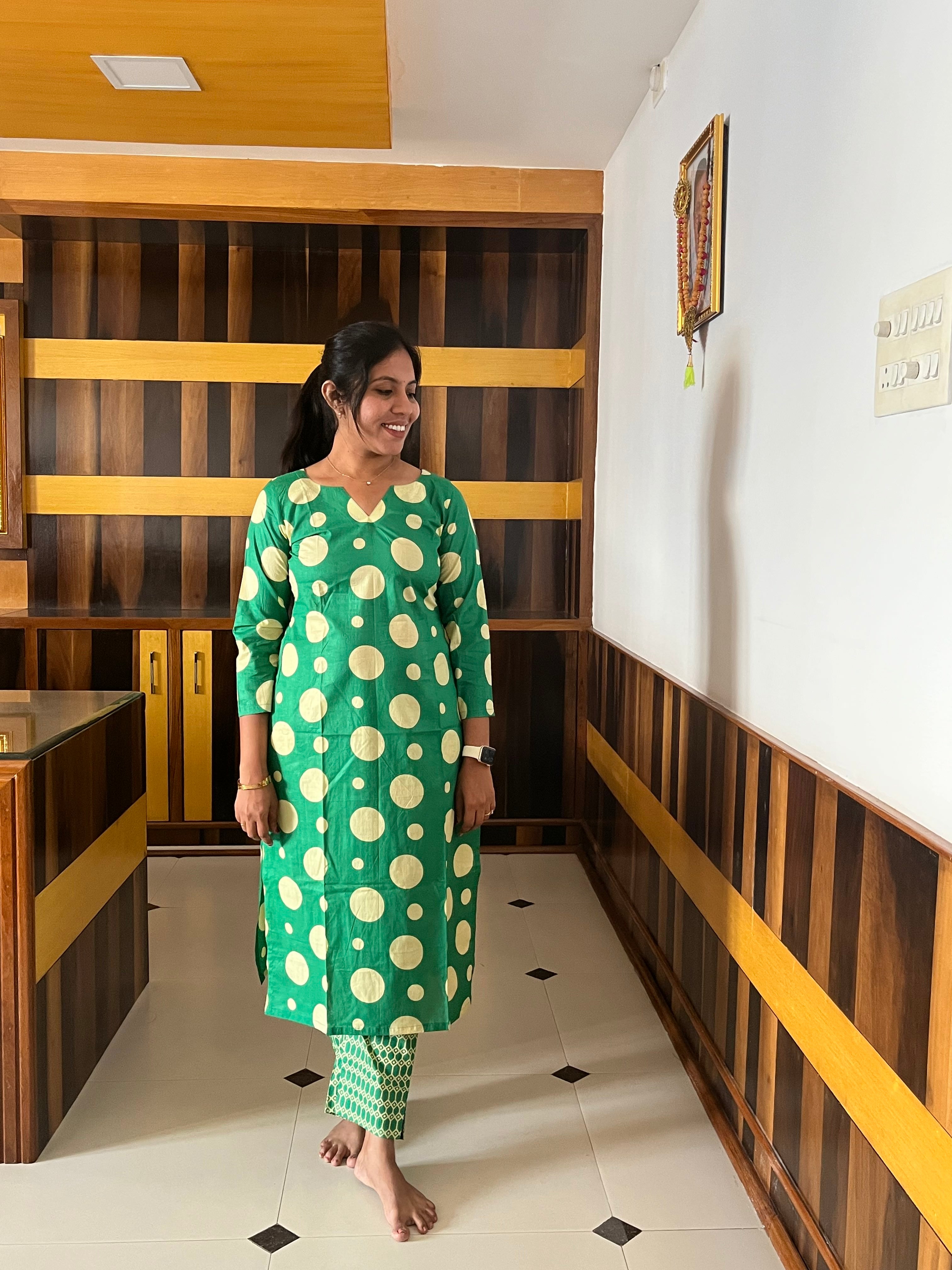 Fresh Leaf Cotton Wear Co-ord Set