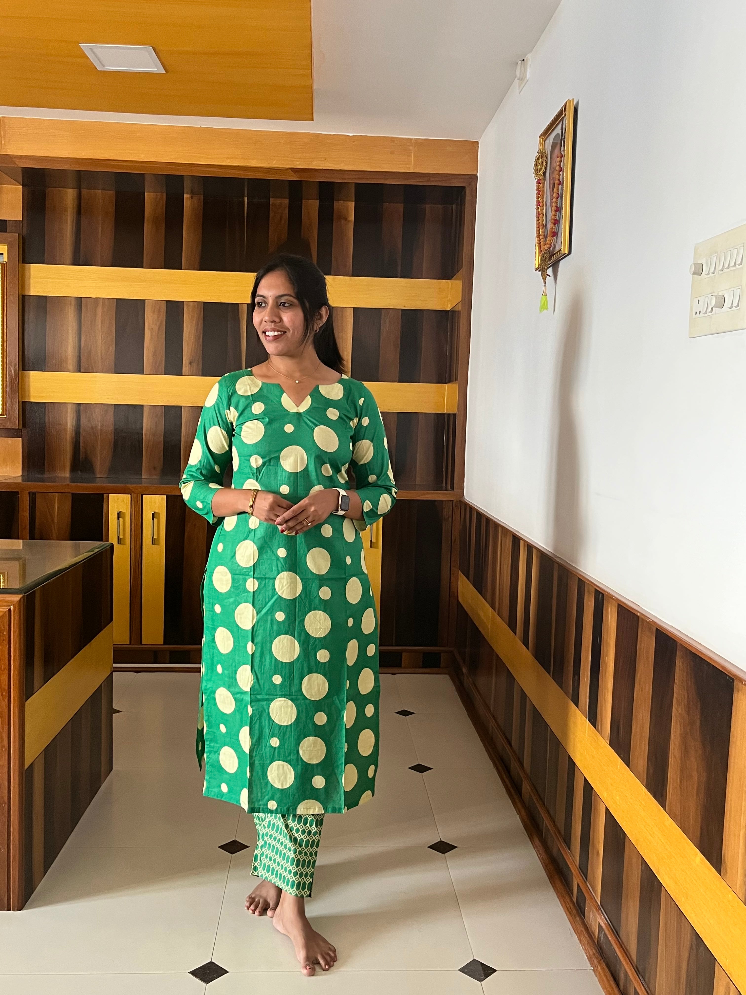 Fresh Leaf Cotton Wear Co-ord Set