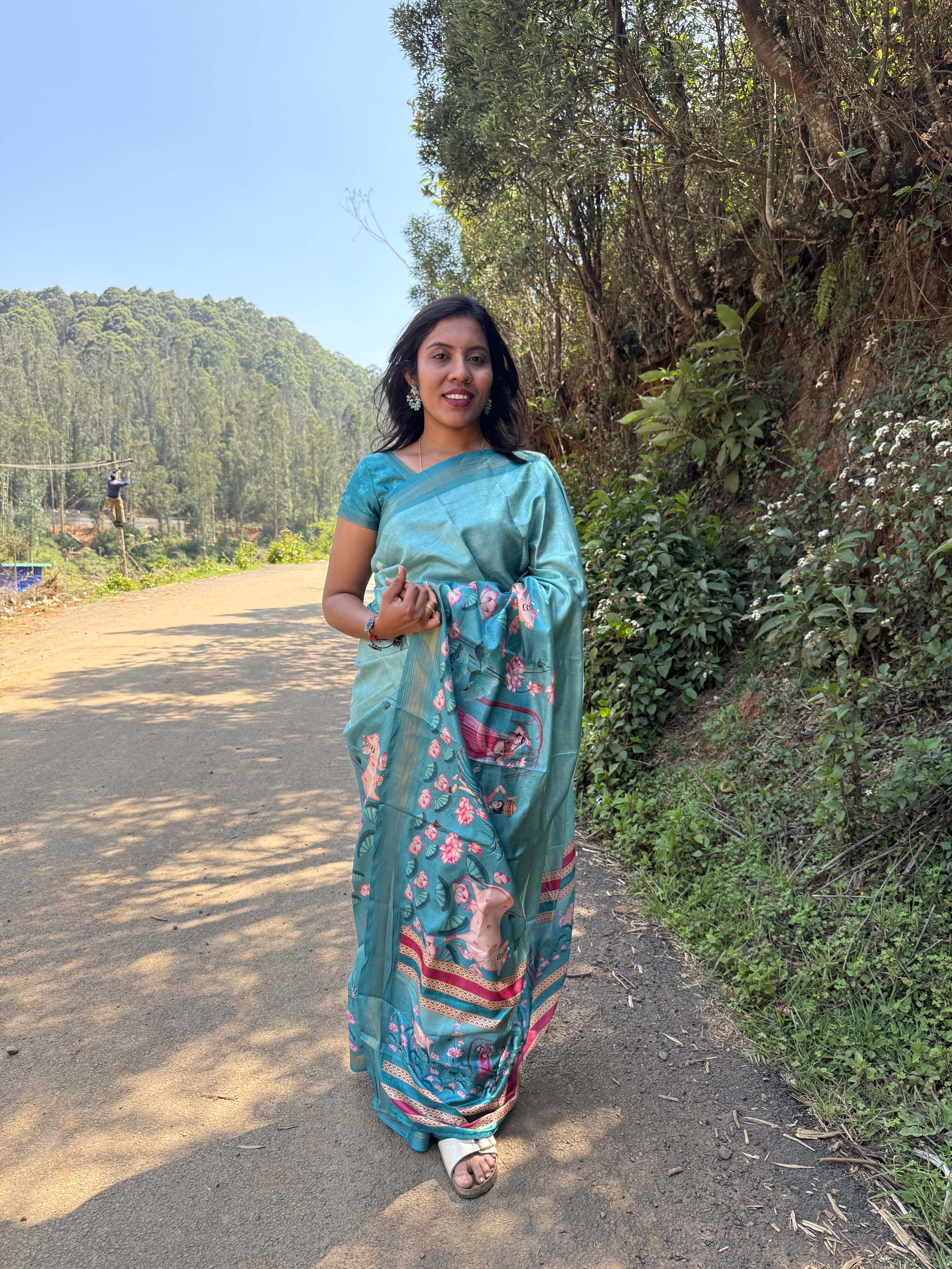 Blue Grace Ethnic Pichwai Saree