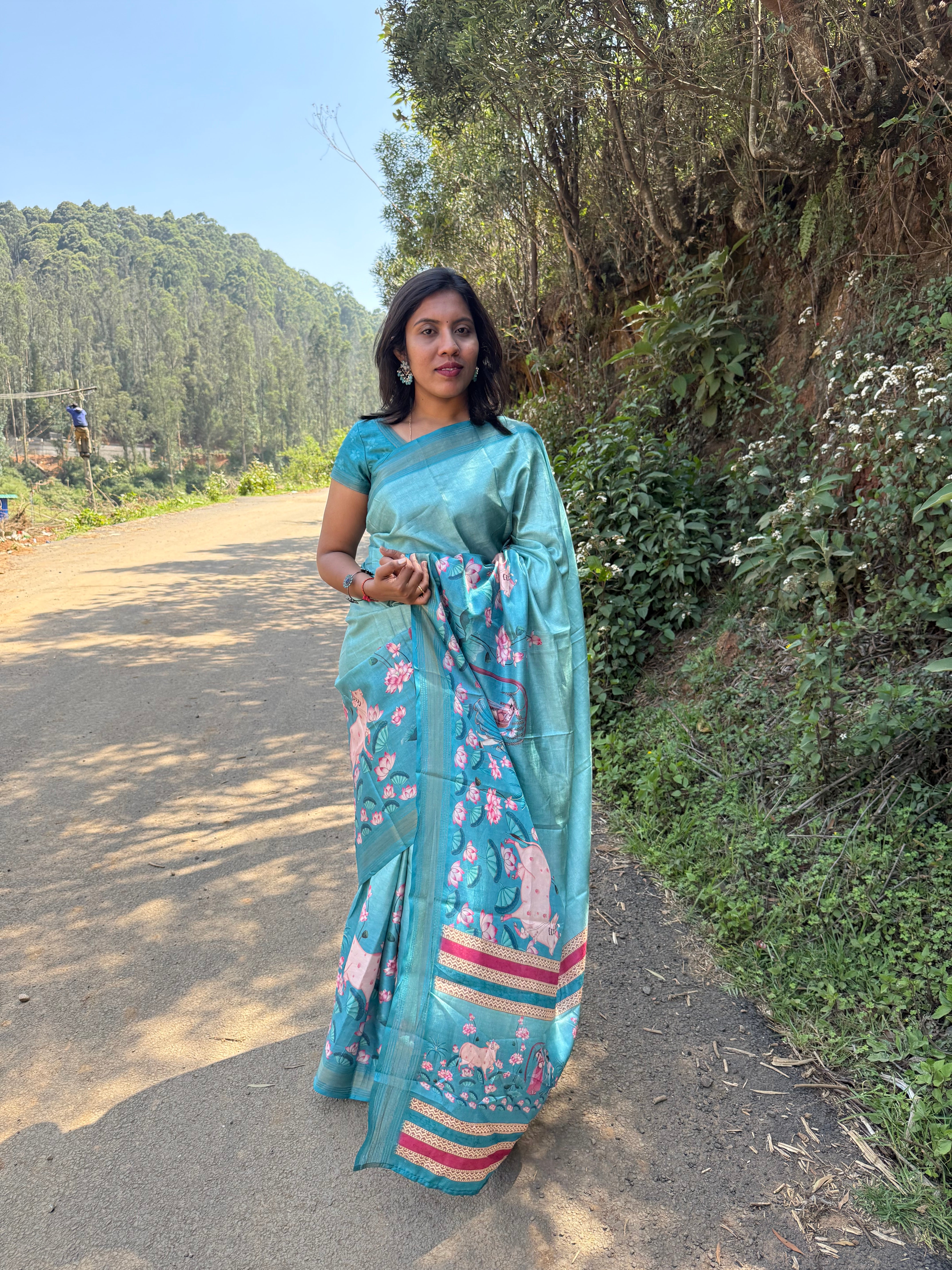 Blue Grace Ethnic Pichwai Saree