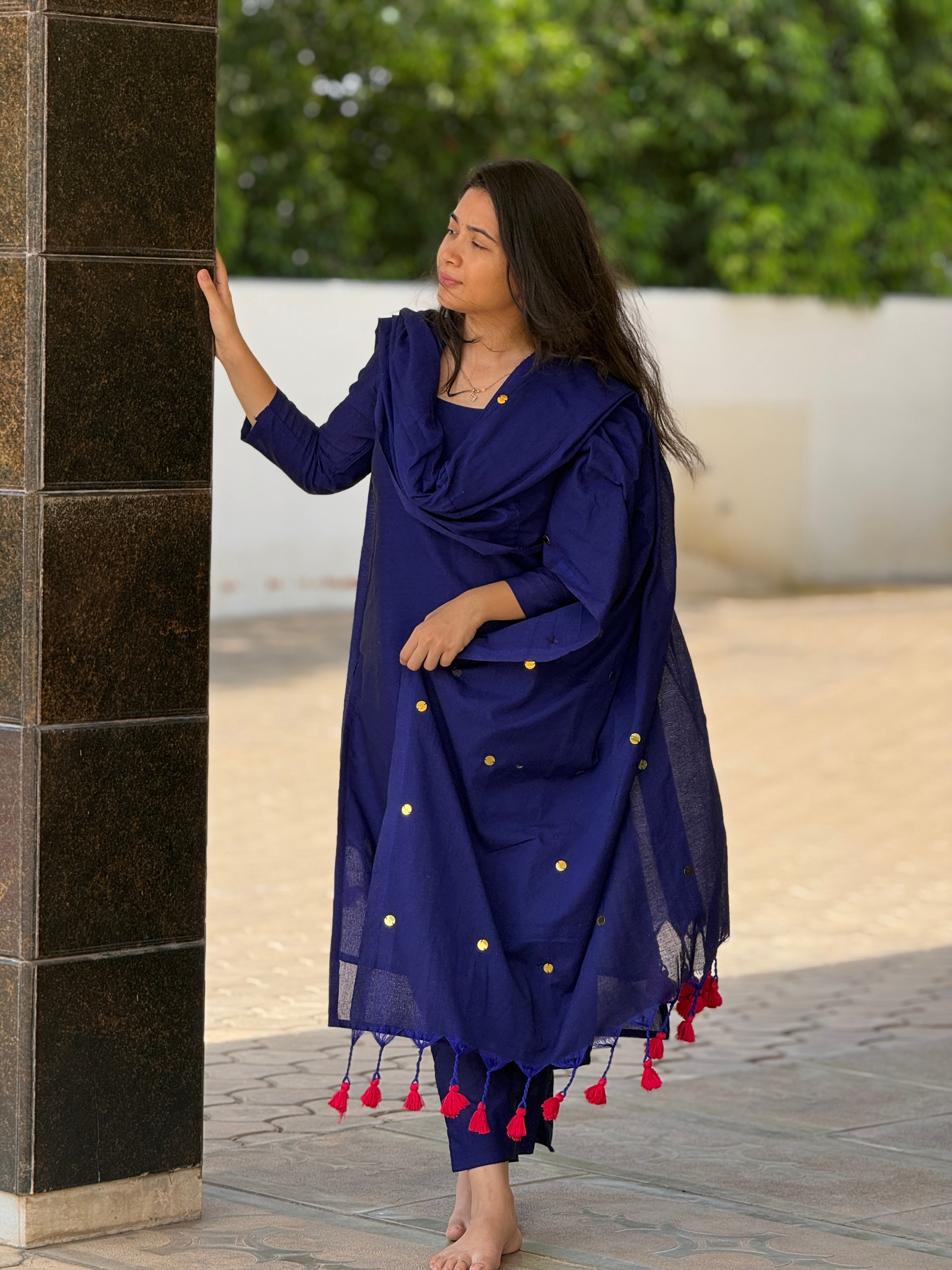 Blue Jasmine Cotton 3piece Set