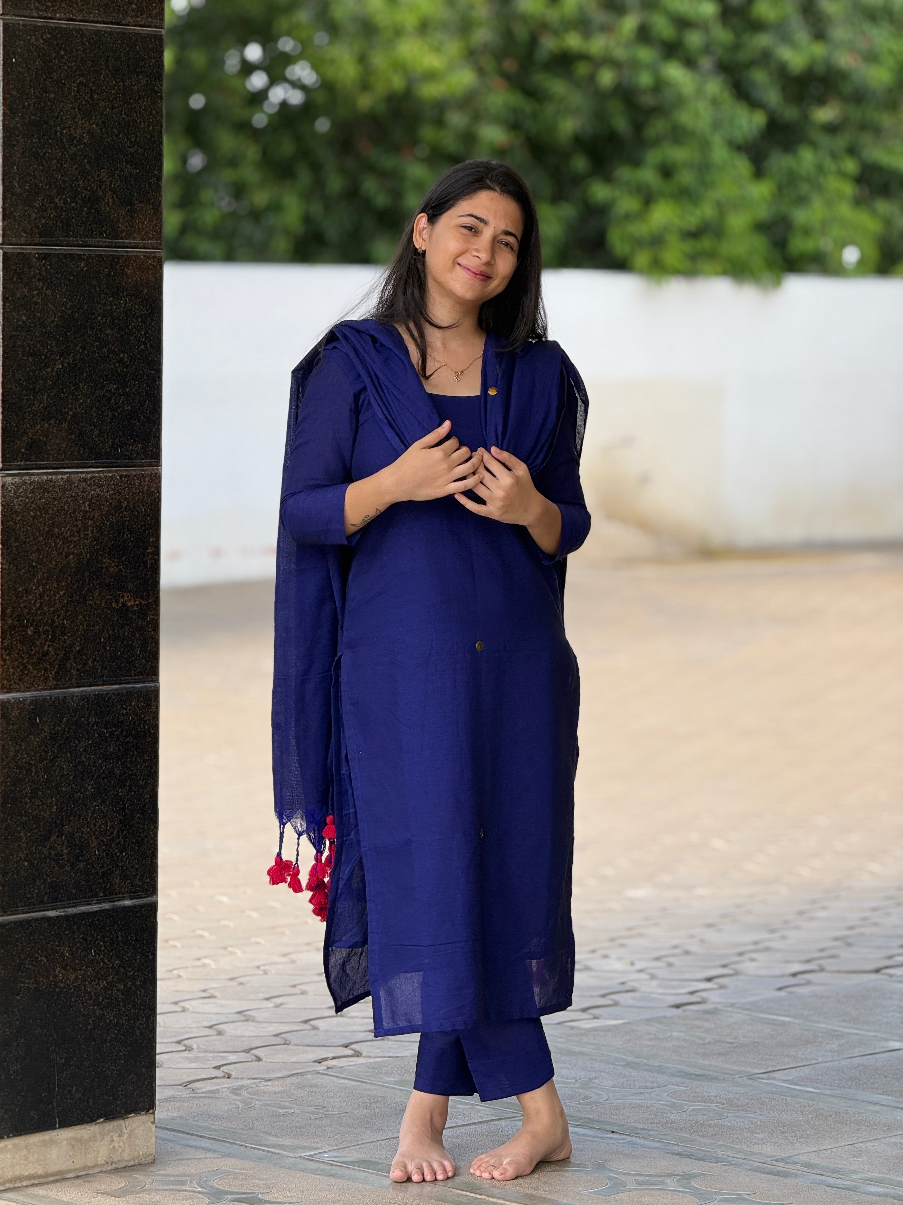 Blue Jasmine Cotton 3piece Set