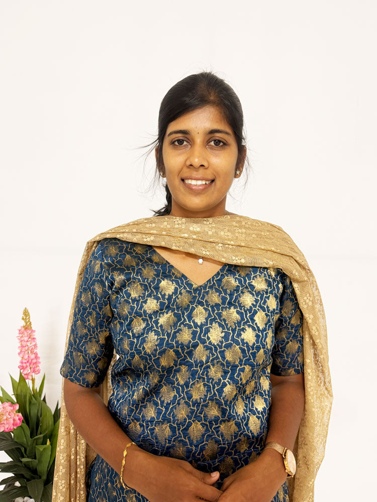 Navy Blue with golden zari Motif kurti